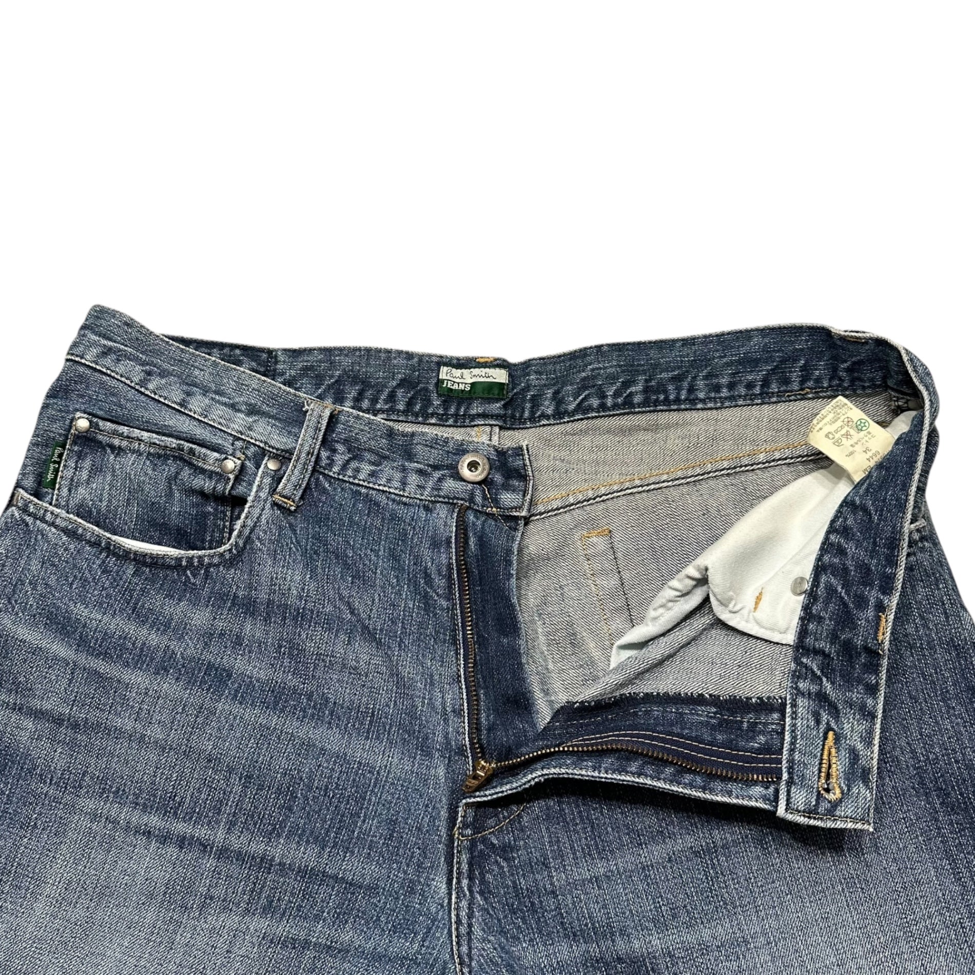 Paul Smith JEANS(ポールスミスジーンズ) 00's Logo Print Semi-Flared Denim Pants ロゴ プリント セミフレア デニム パンツ 34 ライトインディゴ Y2K