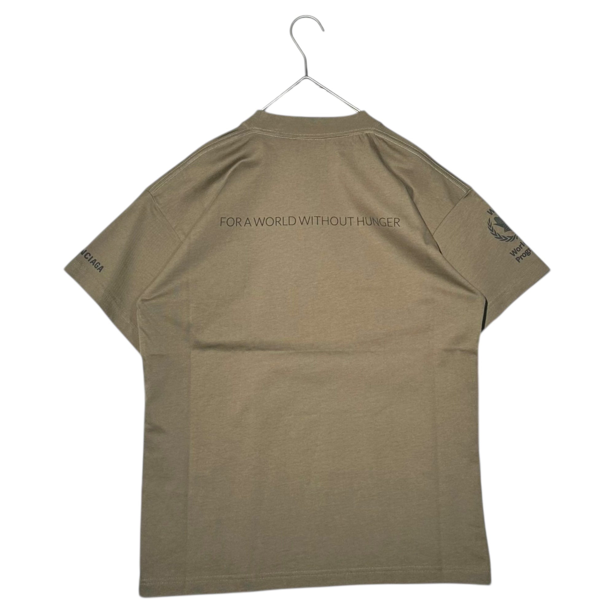 BALENCIAGA(バレンシアガ) 22AW WFP T-SHIRT WOLD FOOD PROGRAMME ワールド フード プログラム 両面プリント モックネック 半袖Tシャツ 612965 XS ブラウン