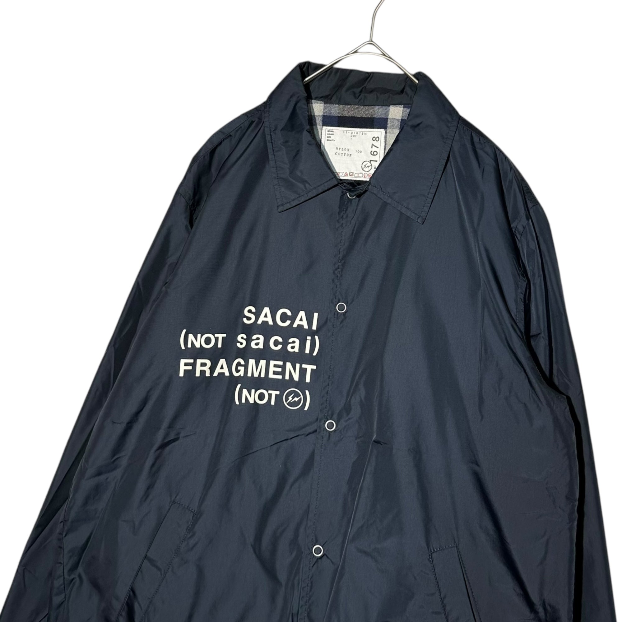 sacai × FRAGMENT DESIGN(サカイ × フラグメントデザイン) 17SS Collaboration Nylon Coach Jacket コラボ ナイロン コーチ ジャケット 17-01678M 1(S) ネイビー