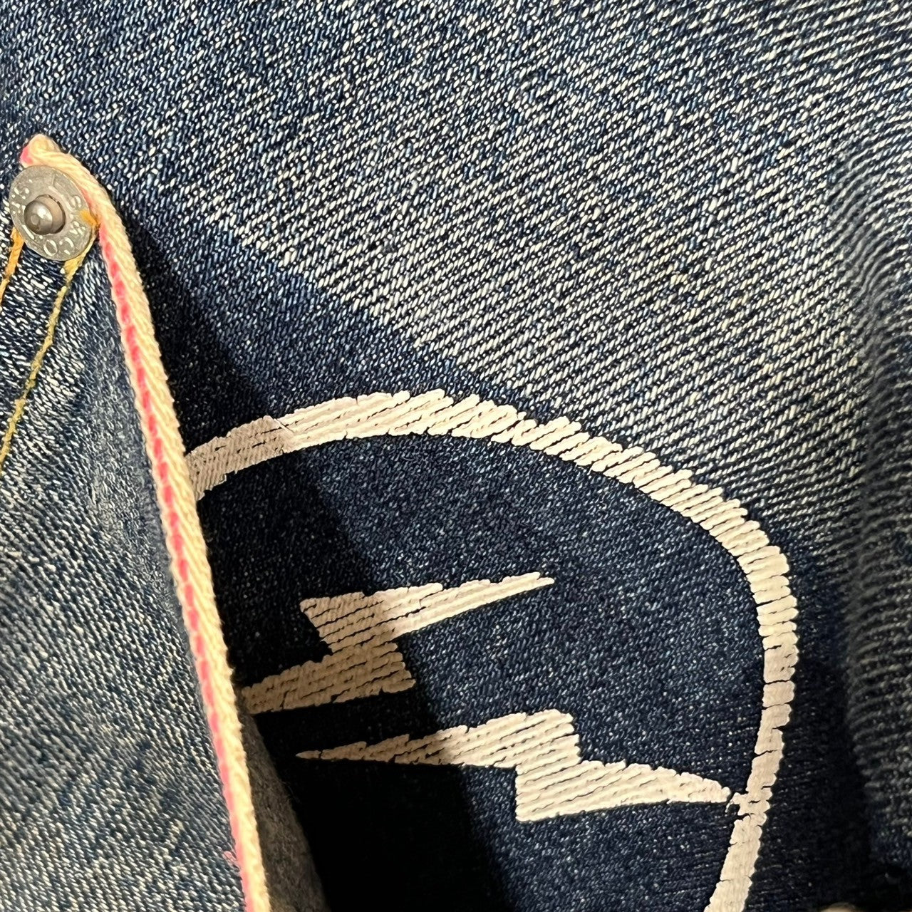 FRAGMENT DESIGN × LEVI'S FENOM(フラグメントデザイン×リーバイスフェノム) 00's Knit switching 1st model trucker denim jacket ニット切替 ファーストモデル トラッカー デニムジャケット 3016-2 FM13-0001 M インディゴ×オフホワイト 藤原ヒロシ モンクレールコラボ元ネタ ヴィンテージ加工(汚れは加工です)
