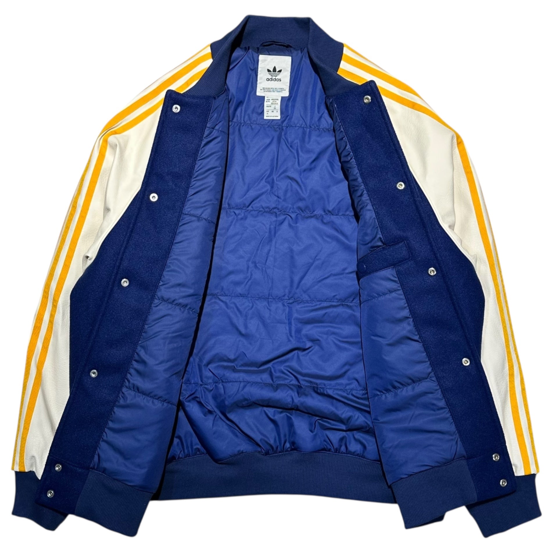adidas(アディダス) M SST VARSITY(COLLEGE) スタジアム ジャケット IL2574 2XL ブルー×イエロー スタジャン ブルゾン