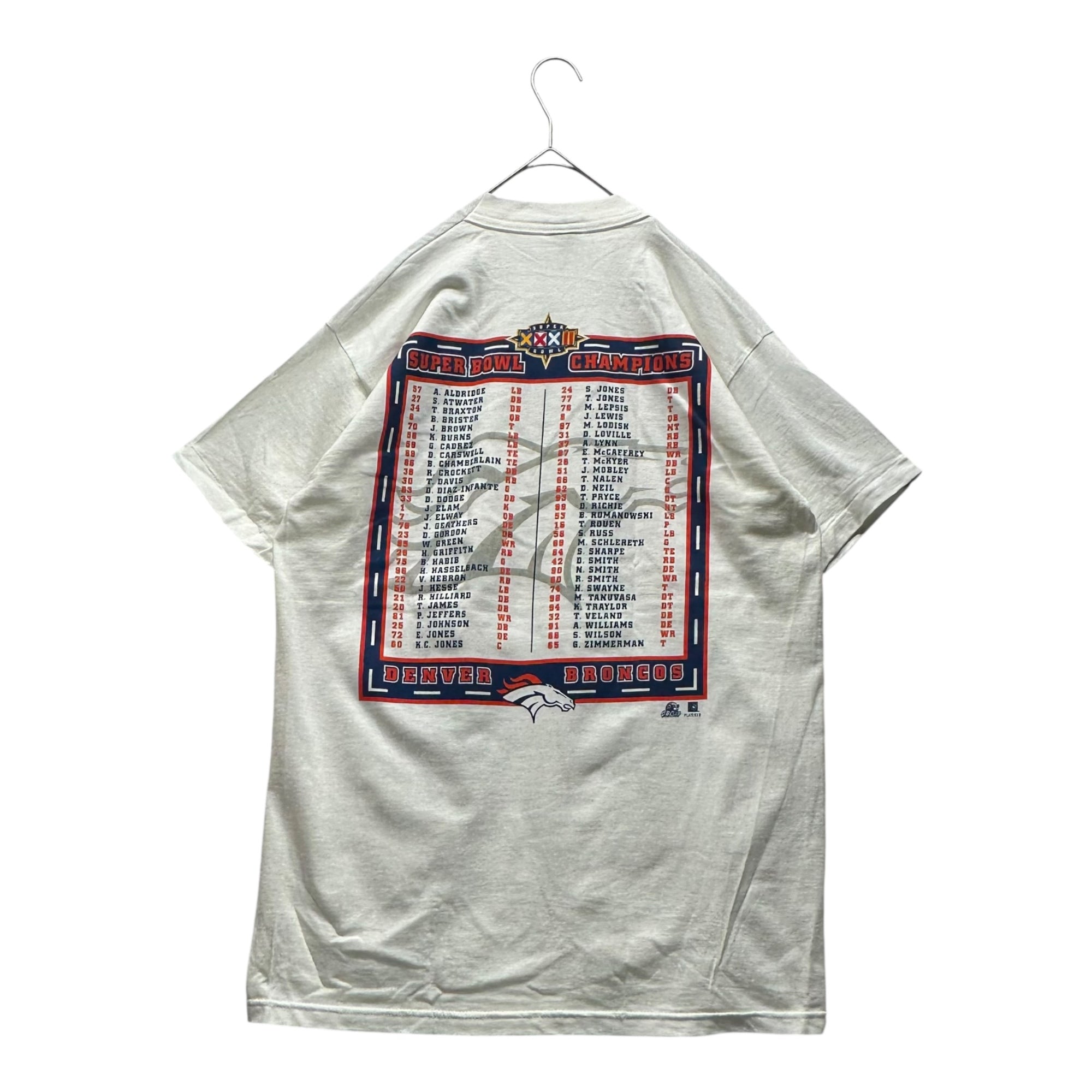 VINTAGE(ヴィンテージ) 1998 SUPER BOWL T-SHIRT 98年 スーパーボール Tシャツ L ホワイト×マルチカラー NFL