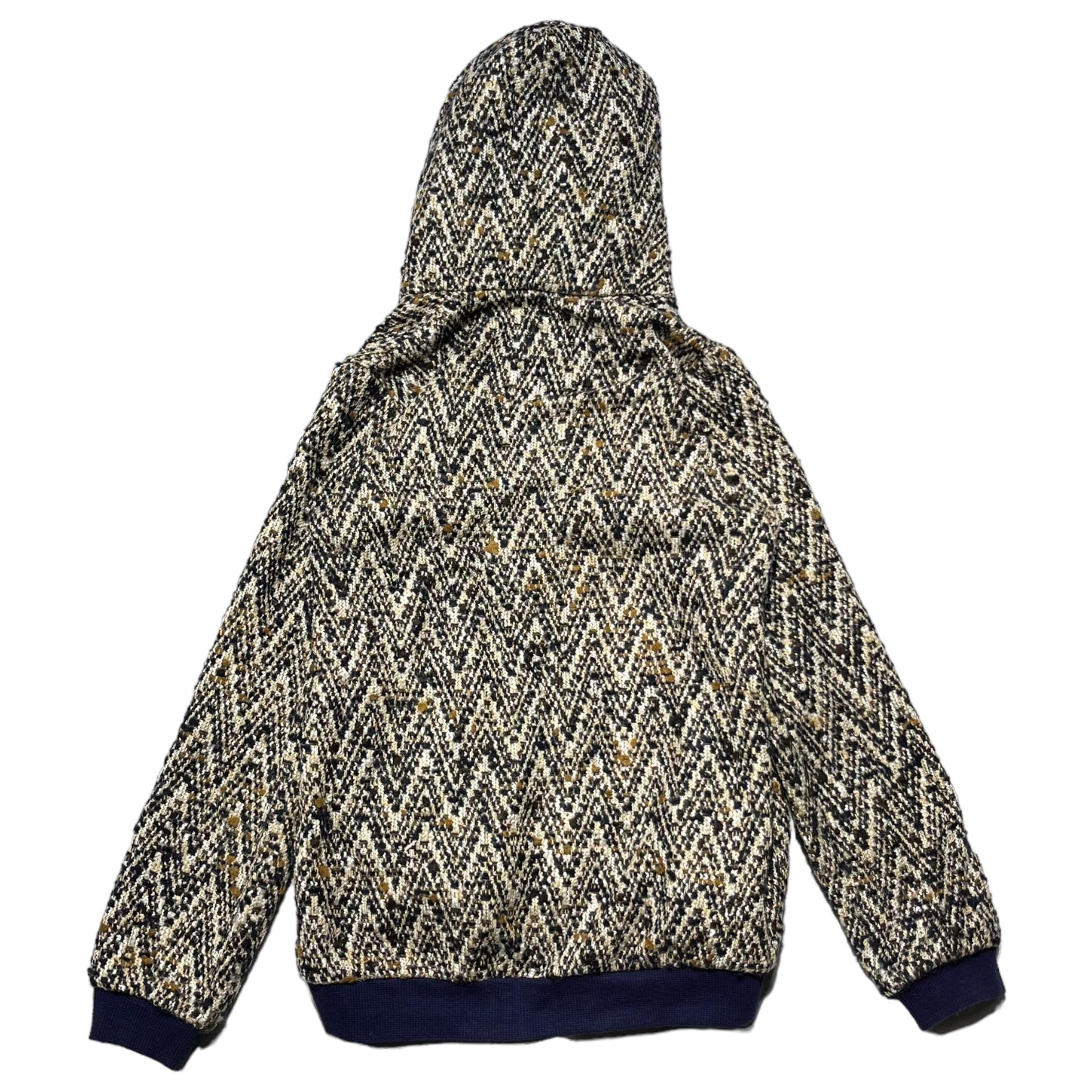 ohta(オオタ) zip up knit hoodie ジップアップ ニット パーカー SIZE MS ブラウン×ネイビー