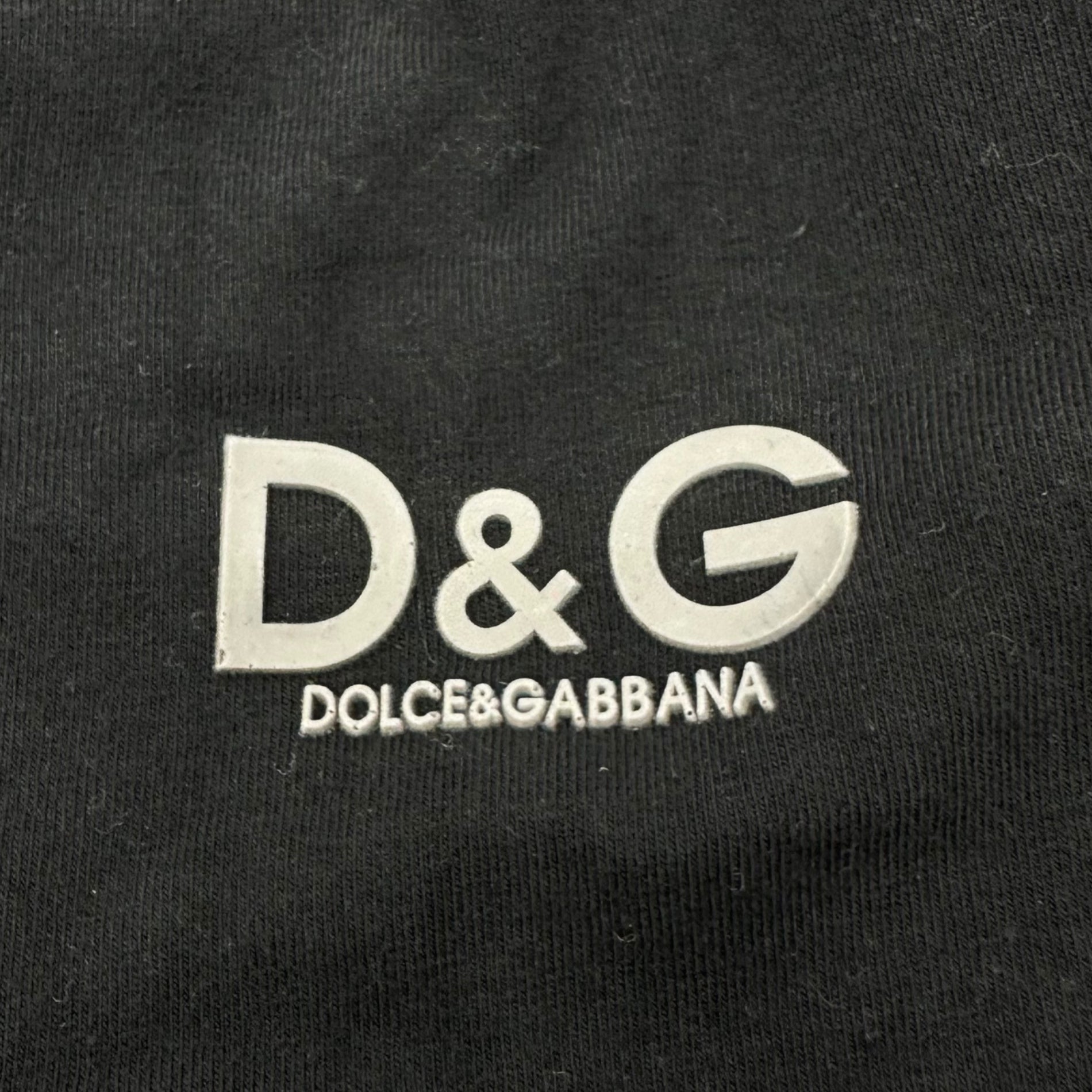 D&G(ディー&ジードルガバドルチェ&ガッバーナ) Chest Logo Henry Neck Long Sleeve Cut and Sewn 胸ロゴ ヘンリーネック 長袖 カットソー L ブラック×グレー