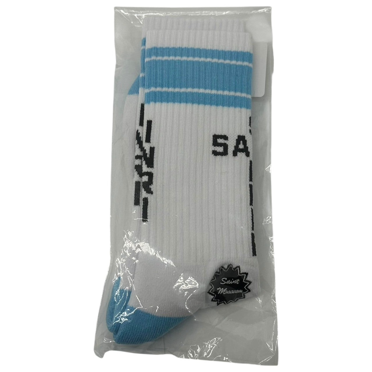 SAINT MICHAEL(セントマイケル) 25SS SAINT SINNER SOCKS ソックス SM-HR8-0000-110 M ホワイト×スカイブルー 靴下