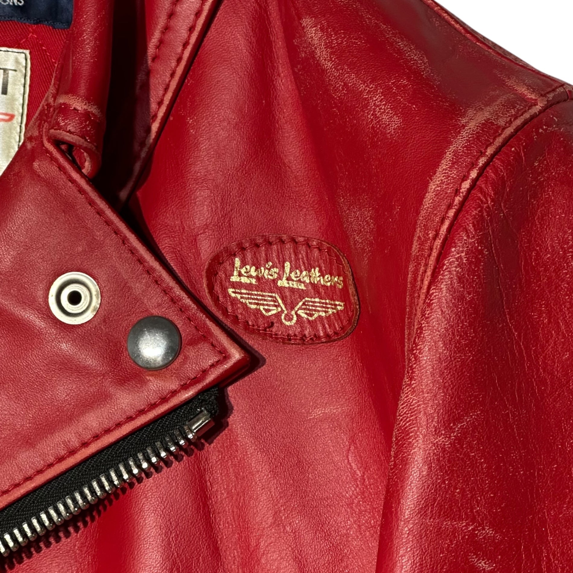 COMME des GARCONS × LEWIS Leathers(コムデギャルソン × ルイスレザー) 15AW Horsehide Lightning Riders ホースハイド ライトニング ライダース ジャケット KP-J003 36 レッド AD2015 ヴィンテージ