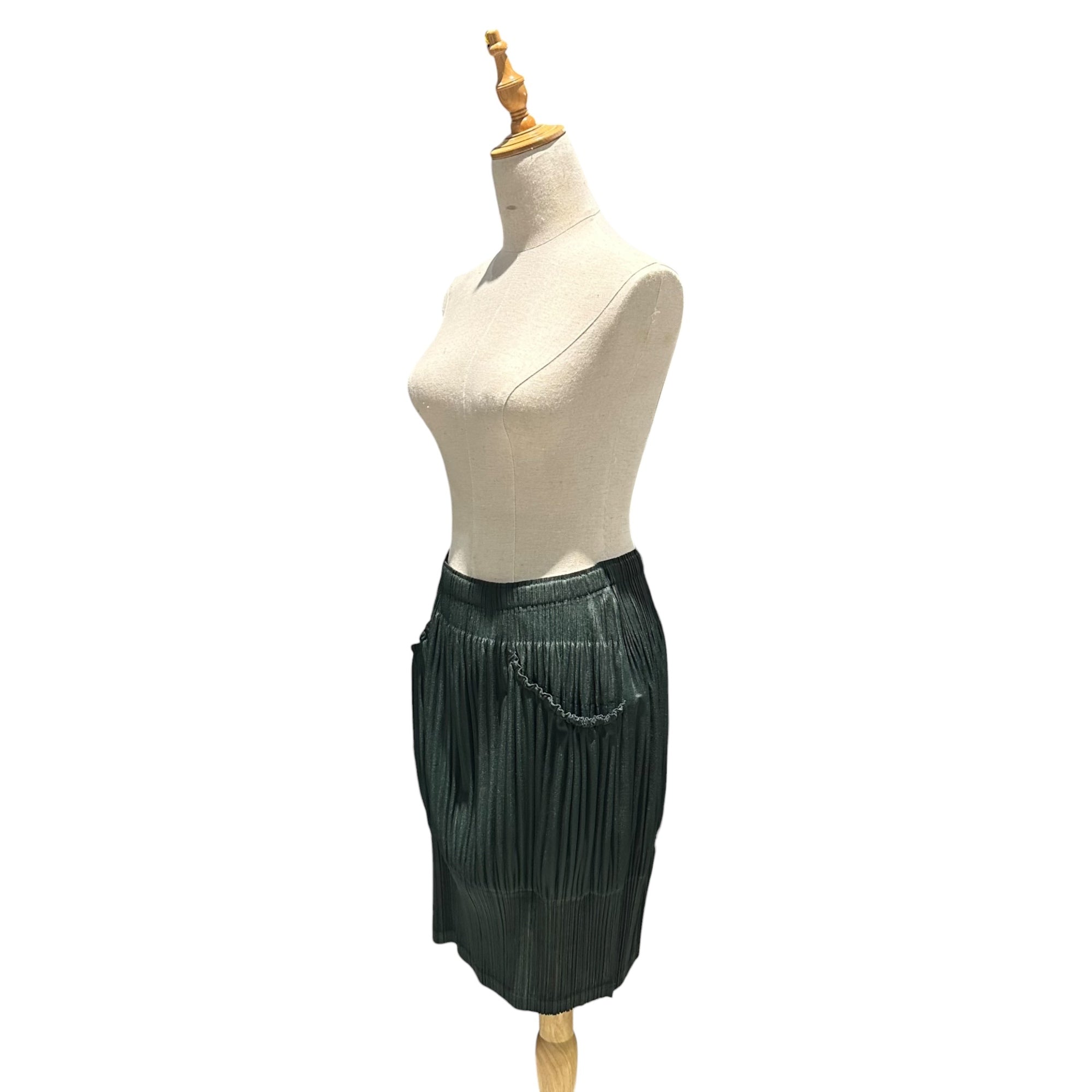 PLEATS PLEASE(プリーツプリーズ) 2008AW Gradient Pleated Skirt グラデーション プリーツ ひざ丈 スカート PP83-JG442 5 グリーン