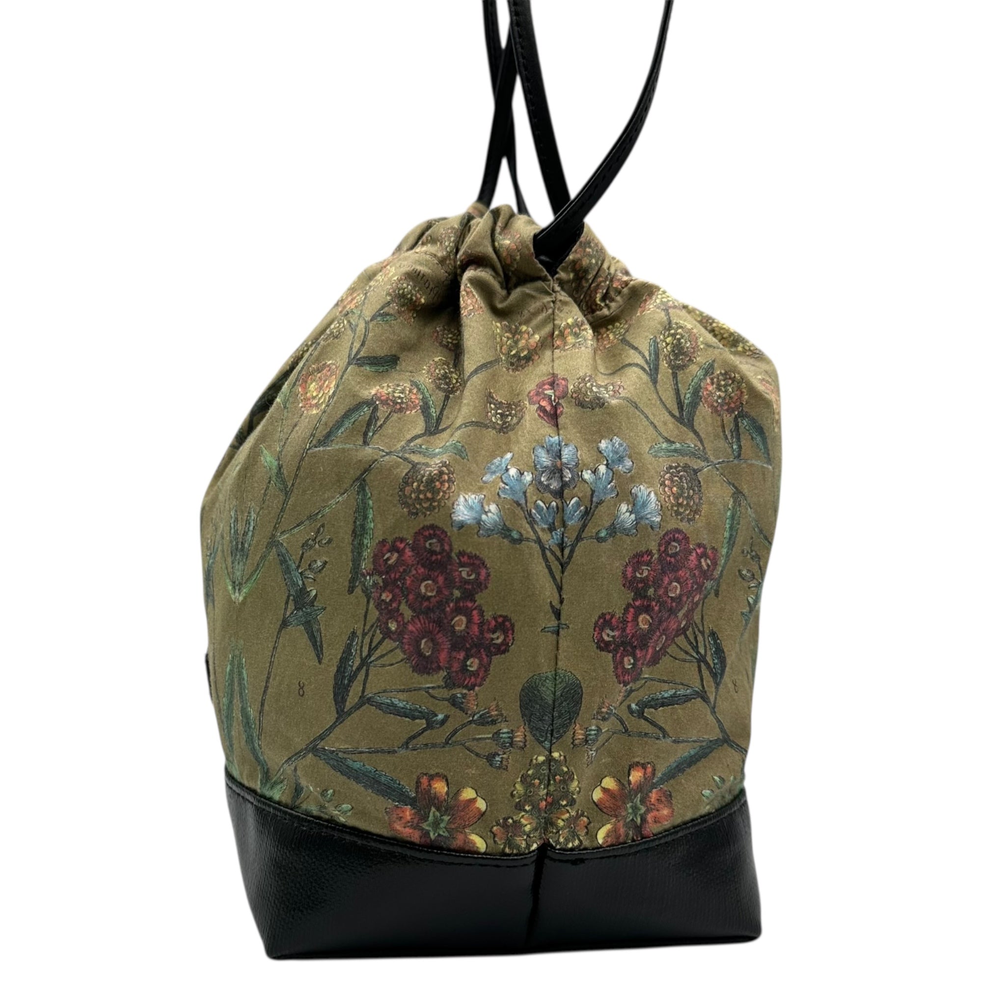 CABaN Palermo print drawstring bag レルモプリント ドローストリング バッグ グリーン ショルダー