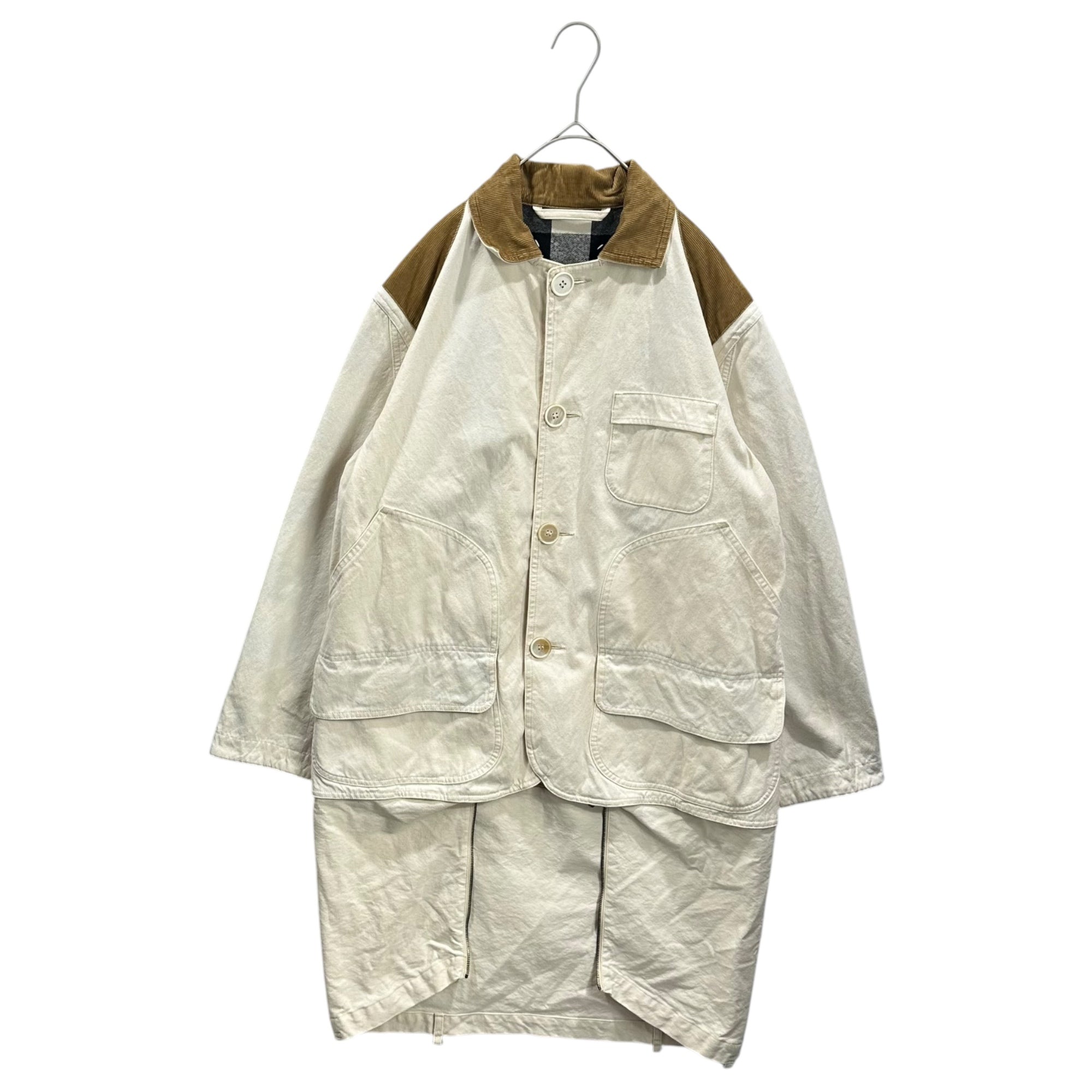 MAISON MARGIELA(メゾンマルジェラ) 22SS 4WAY Check Jacket コットン キャンバス チェック ジャケット S51AM0455 36 ホワイト コート