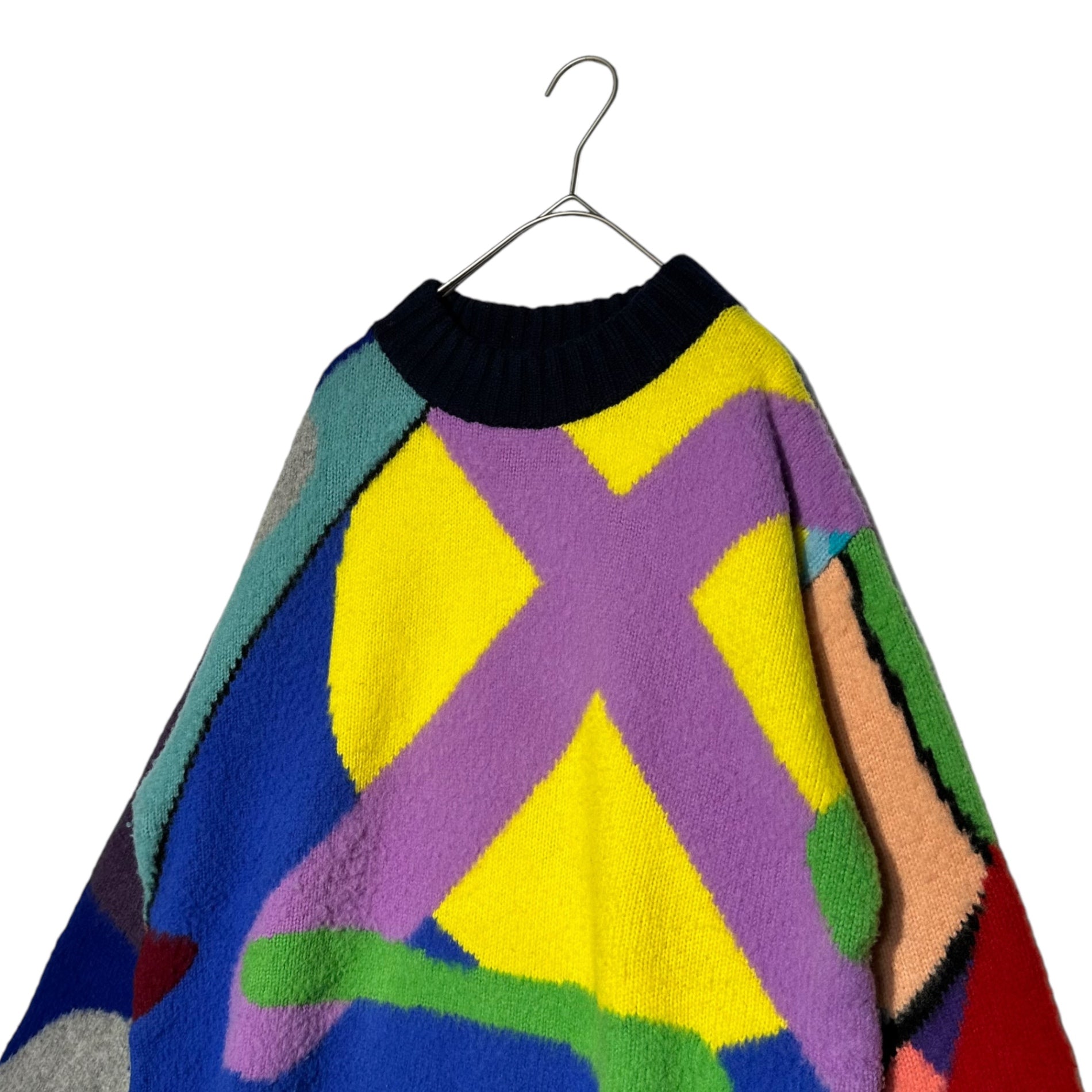 SACAI×KAWS(サカイ×カウズ) 21AW Jaqcuard Knit Pullover ジャガード プルオーバー ニット 21-02579M 2 マルチ コラボ