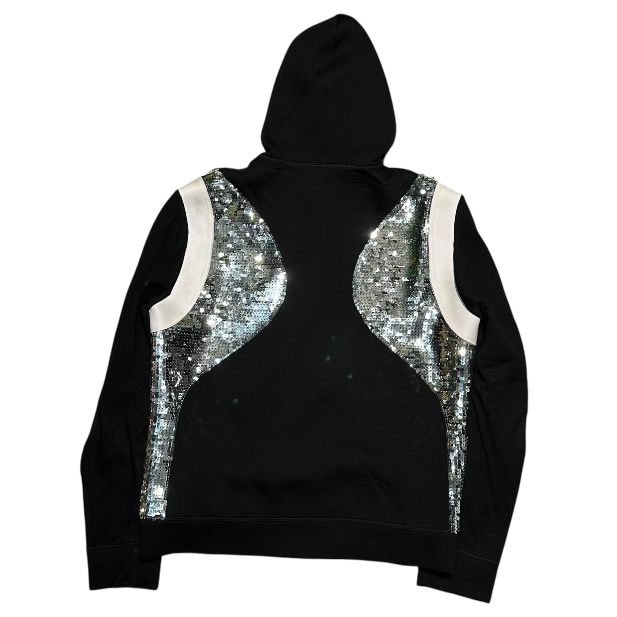 DSQUARED2(ディースクエアード) Sequin-embellished zip-up hoodie スパンコール 装飾 ジップアップ パーカー XS ブラック