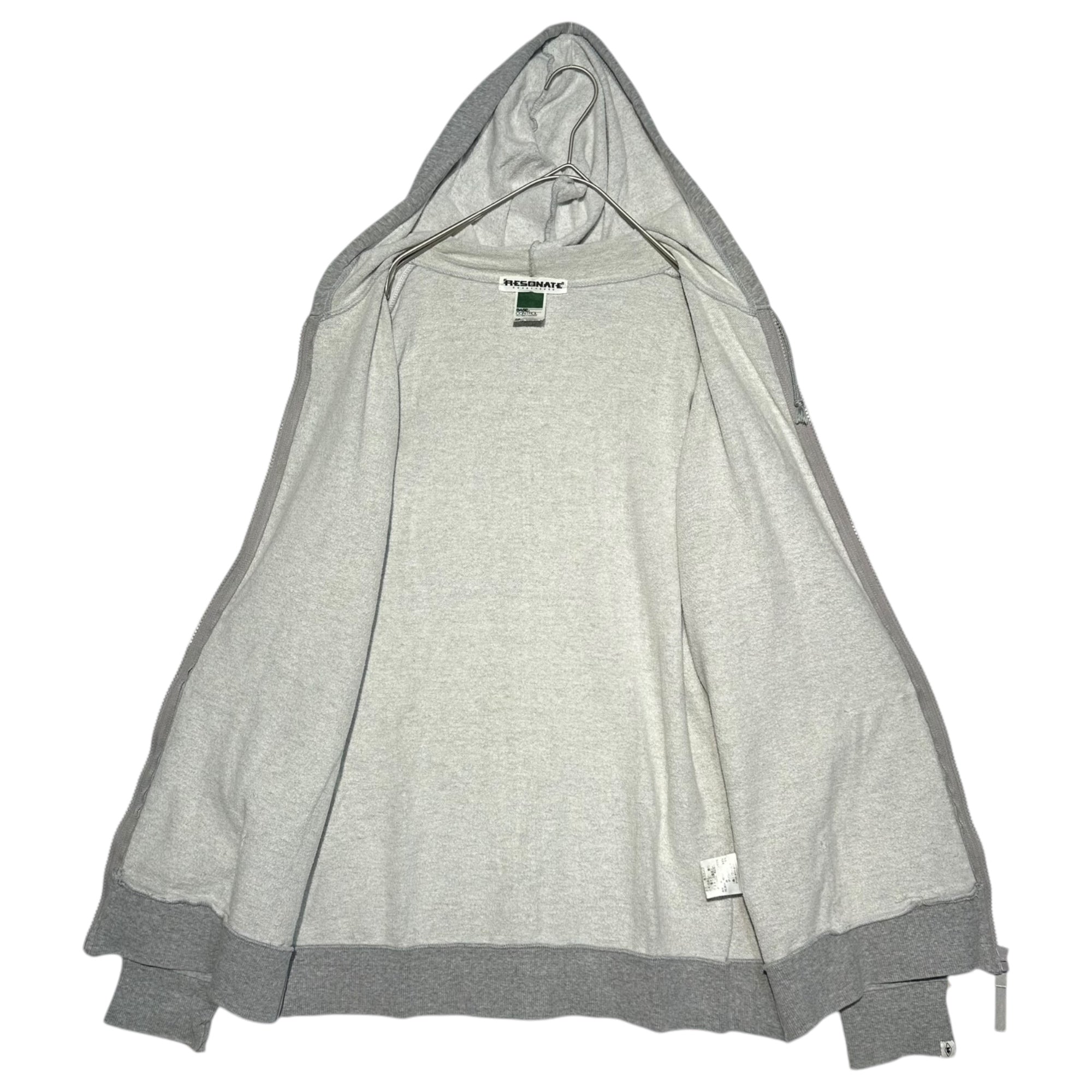 RESONATE GOODENOUGH(リゾネイトグッドイナフ) 00's BASE CONTROL BODY ZIP UP LOGO PARKA 2000年代 ベースコントロール ボディ ジップアップ ロゴ パーカー 02(M) グレー