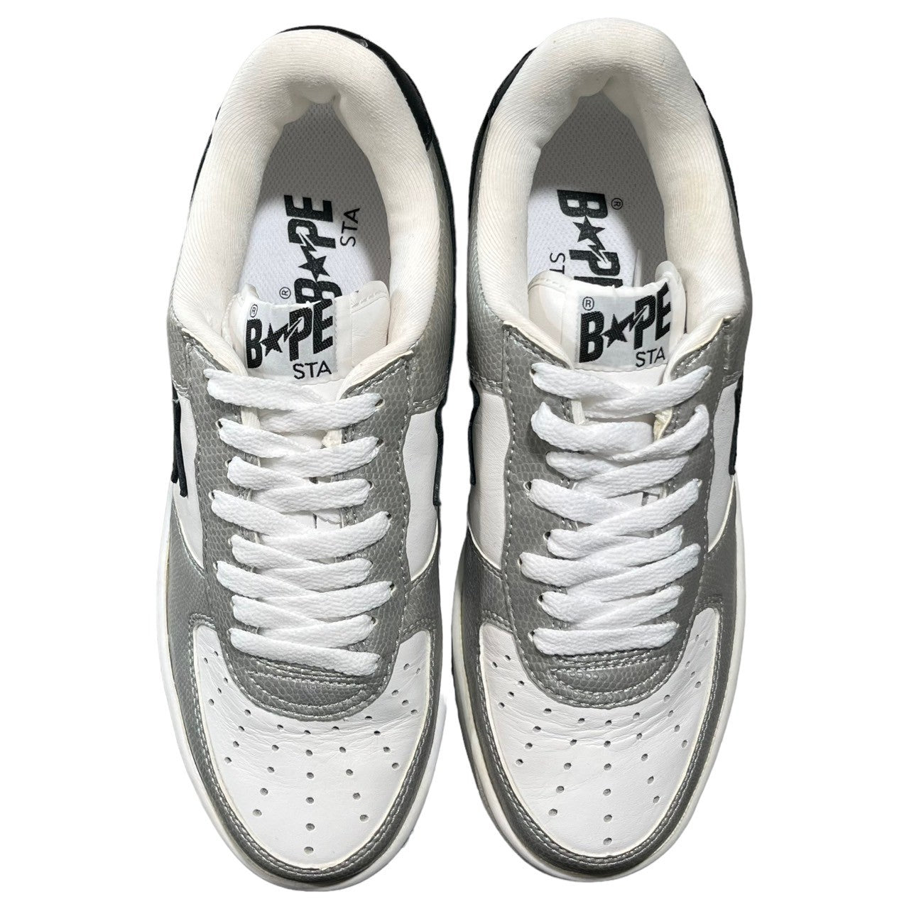A BATHING APE(アベイシングエイプ) 00's BAPE STA!! ベイプ スタ 0607FS-001 24cm シルバー×ホワイト ローカット スニーカー Y2K