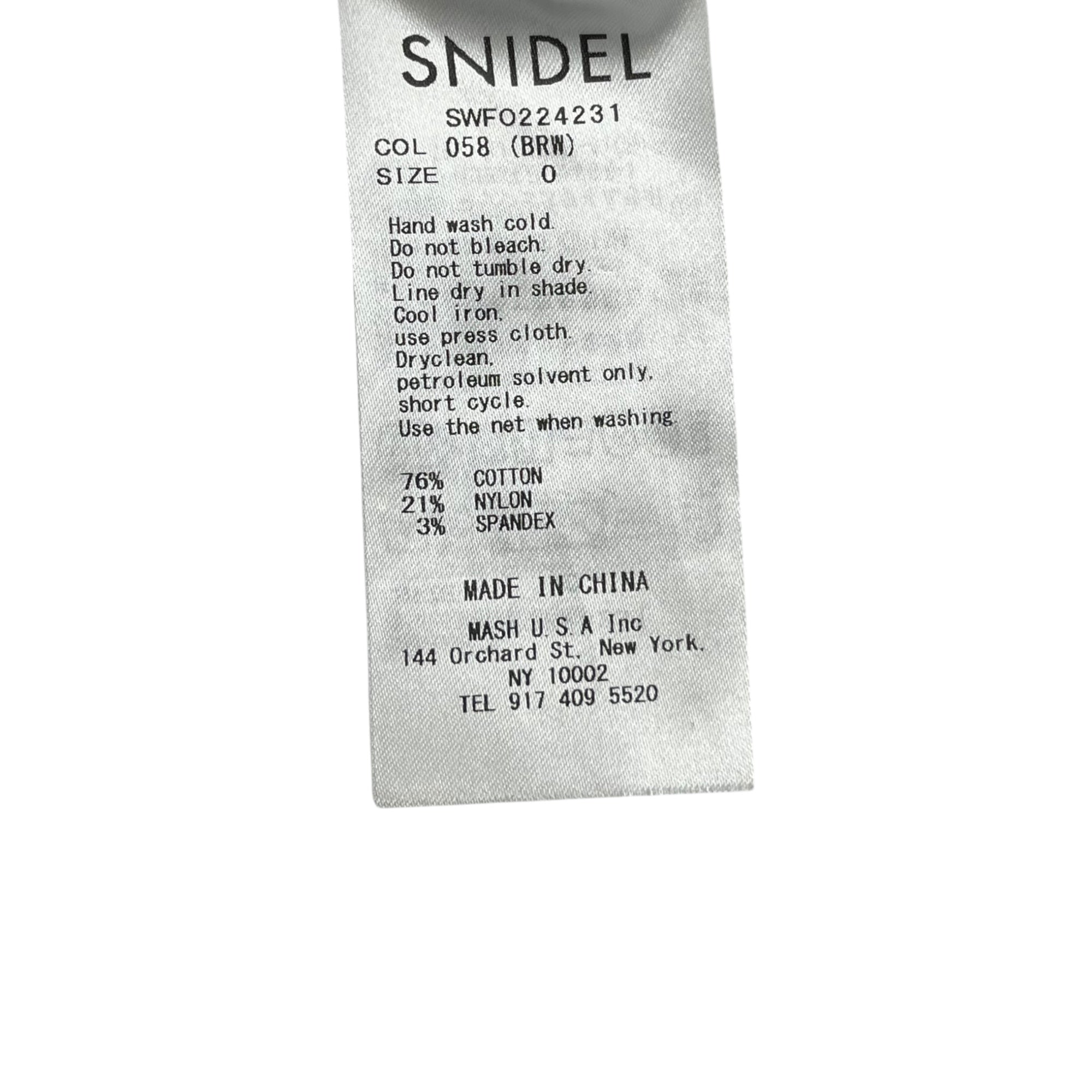 snidel(スナイデル) オーバー ショルダー ワンピース SWFO224231 0 ブラウン×ホワイト ギンガム チェック フリル ドレス ロング