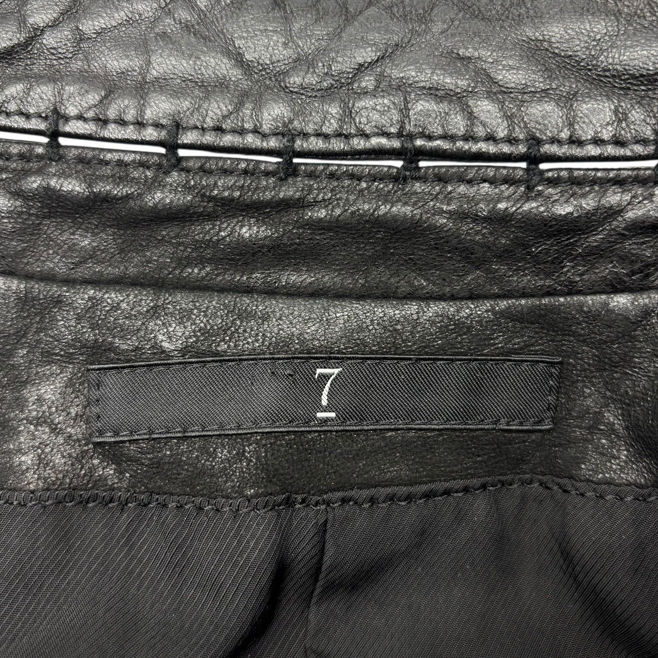 JULIUS(ユリウス) 13SS Collarless zip-up lamb leather jacket ノーカラー ジップアップ ラムレザー ジャケット 1(S) ブラック