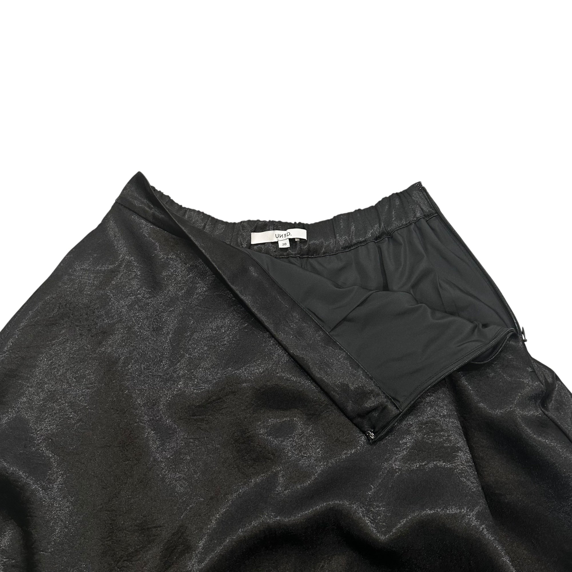 UN3D.(アンスリード) Panel Design Easy Flare Skirt パネル デザイン イージー フレア スカート 521940800301-01 38(M) ブラック×グリーン×ブルー
