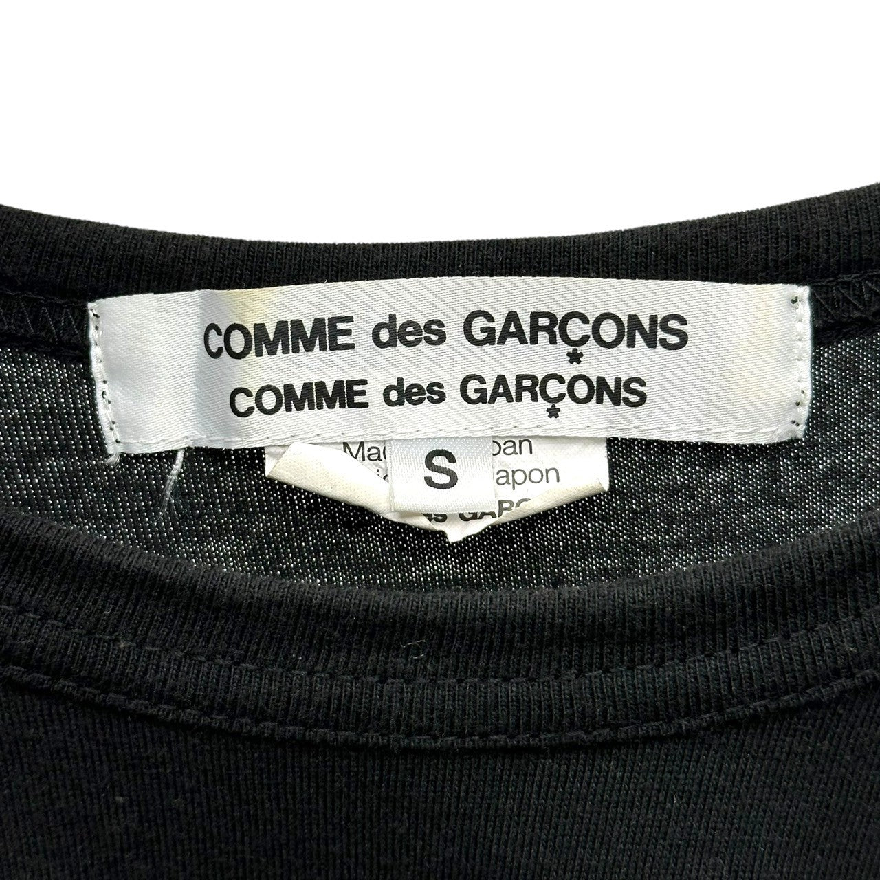 COMME des GARCONS COMME des GARCONS(コムデギャルソンコムデギャルソン) 14SS Cupra Blend S/S Shift Dress キュプラ 切替 カットソー 半袖 ワンピース RM-O016 S ブラック×ネイビー