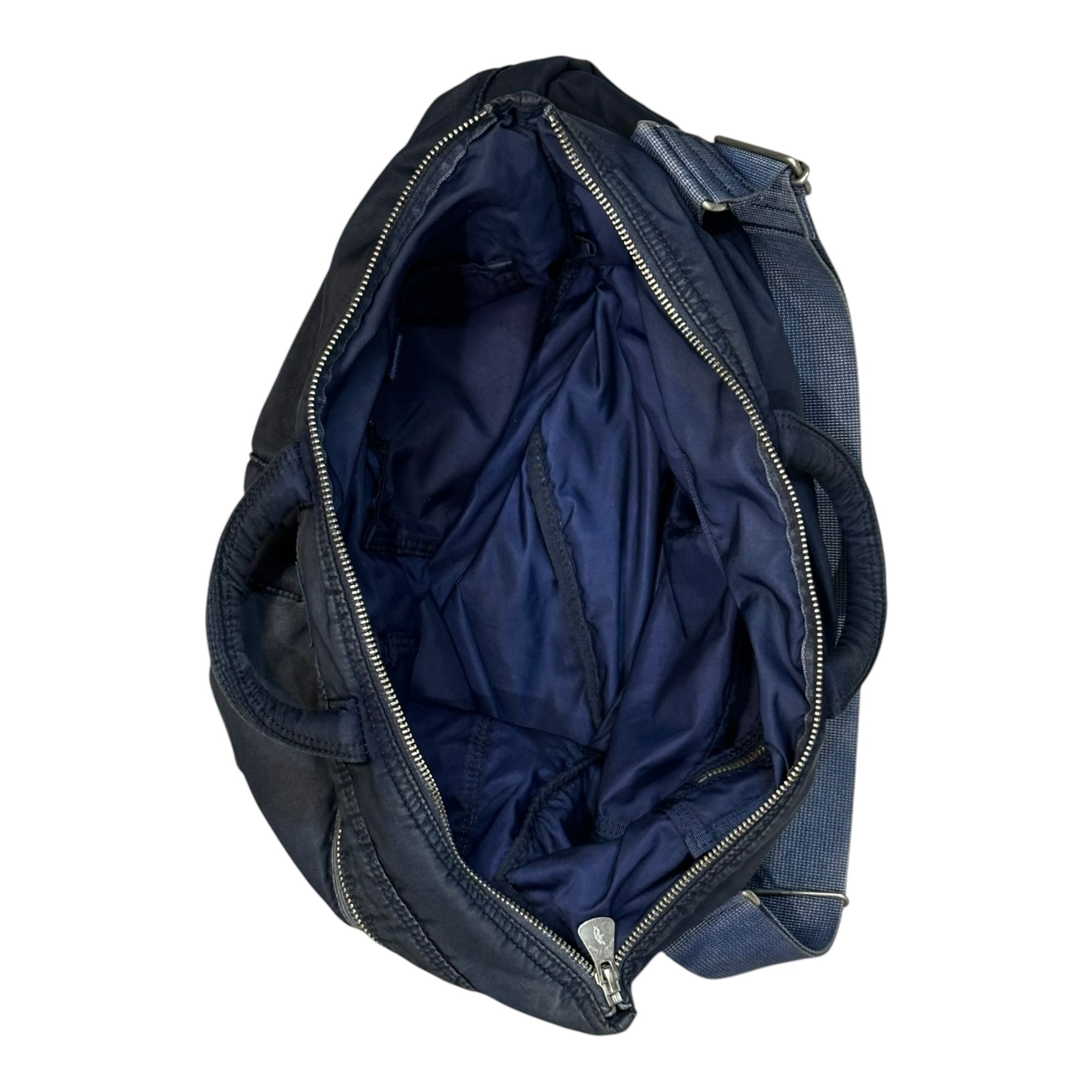 Porter Classic(ポータークラシック) SUPER NYLON HELMET CASE L スーパー ナイロン ヘルメット ヘース CP-015-191 L ブルー 2WAY ショルダー バッグ ヴィンテージ加工