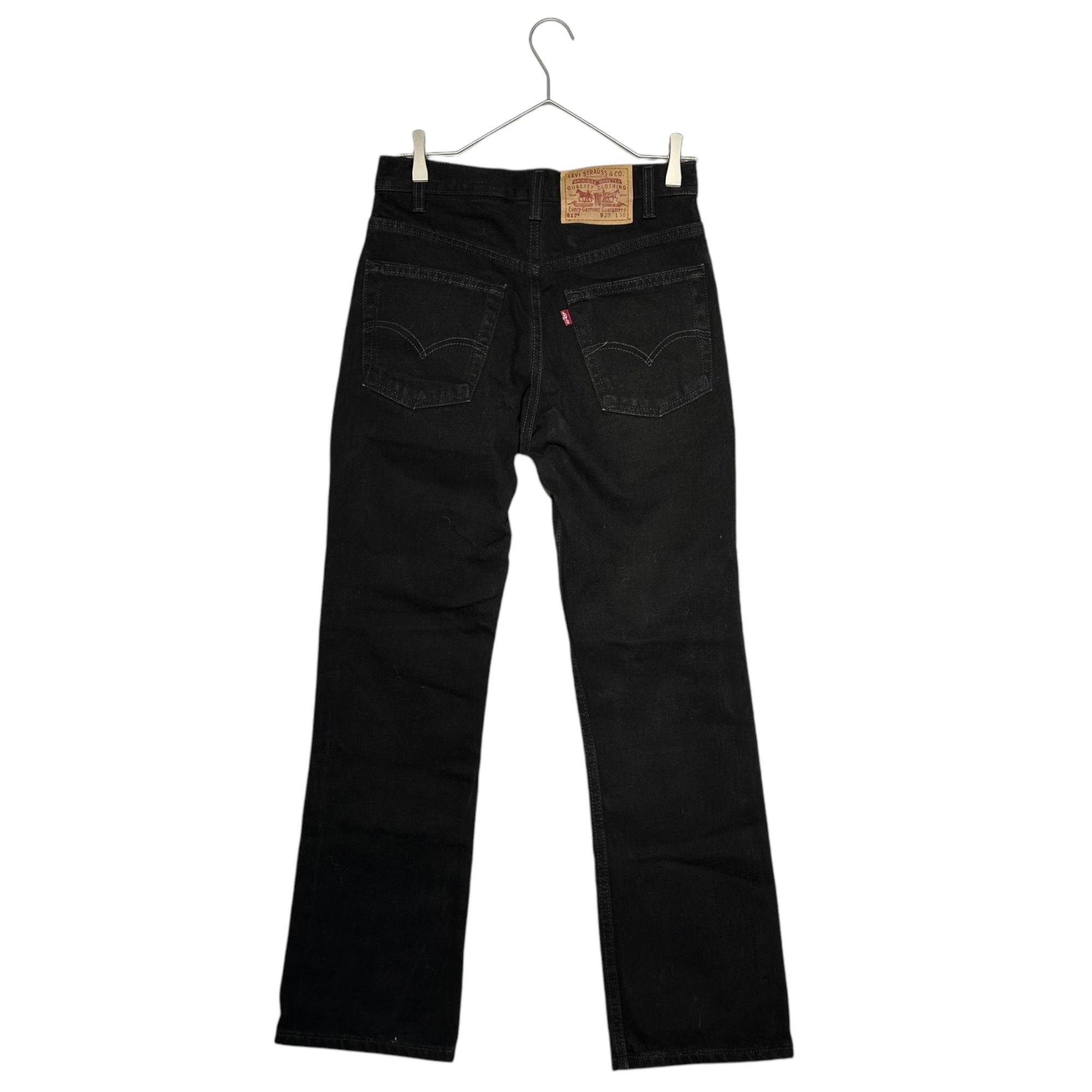 Levi's(リーバイス) 90's 517 USA made Black Denim bootsCut Pants 後染め ブラック ブーツカット フレア デニム パンツ 517-0260 W29 L30 ブラック 90年代 USA製 裏ボタン554