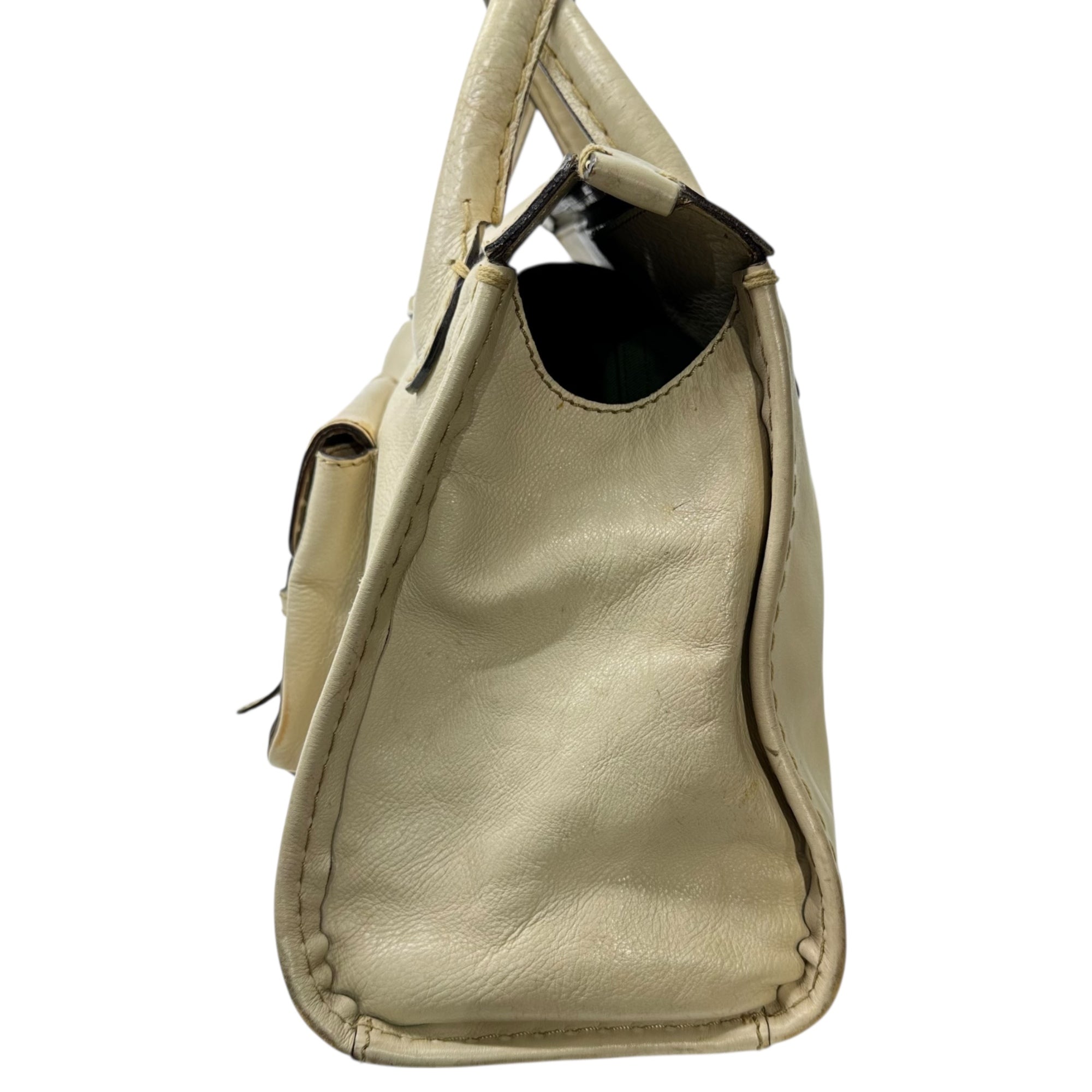 CHLOE(クロエ) EDITH エディス ステッチ レザー ハンド バッグ アイボリー