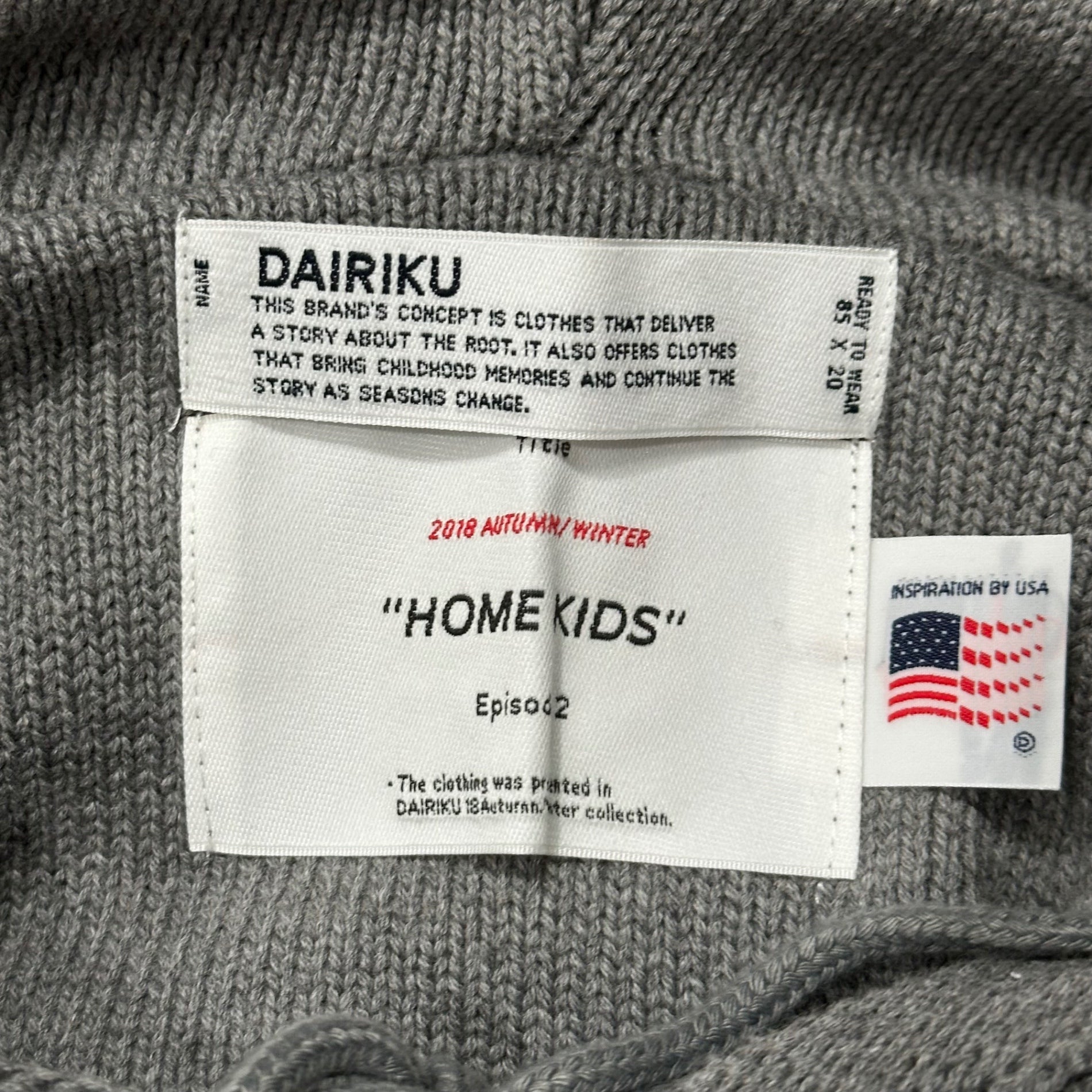DAIRIKU(ダイリク) 23AW America Knit Hoodie アメリカ ニット フーディー パーカー ニット 23AW K-11 FREE グレー