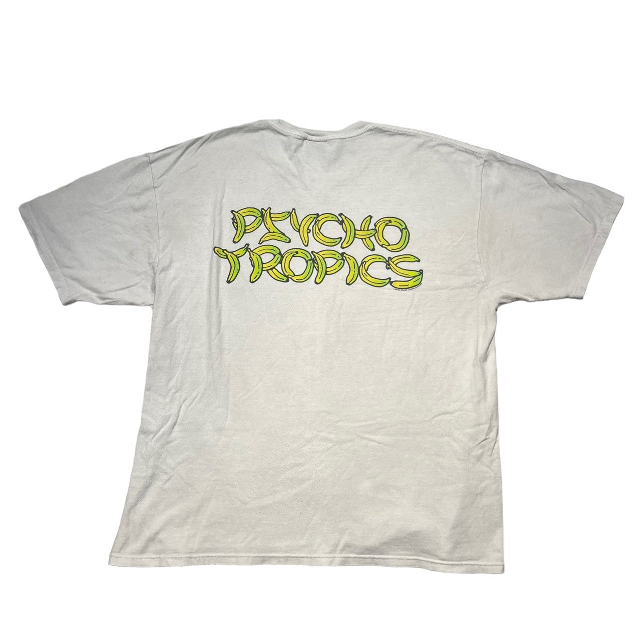 STUSSY(ステューシー) Psycho Tropics T-shirt サイコ トロッピクス Tシャツ バナナ XL ホワイト×イエロー