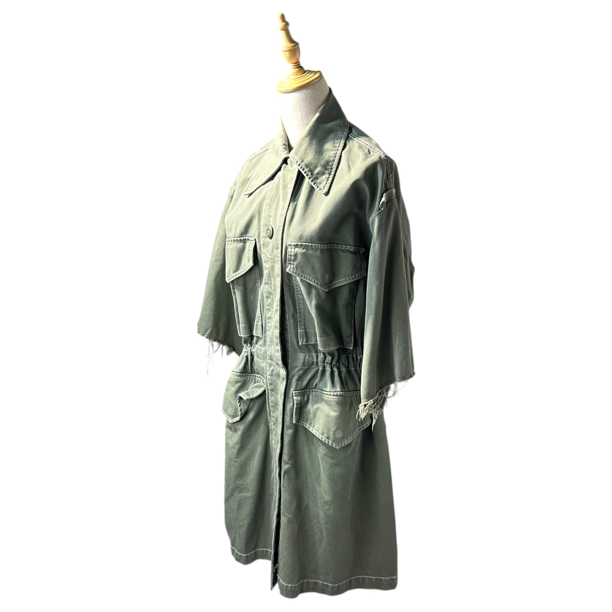 MM6 Maison Margiela(エムエムシックス) 18SS Oversized Military Style Short Sleeve Dress Coat オーバーサイズ ミリタリーテイスト ショートスリーブ ワンピース コート S52AH0008 S48447 36(S程度) セージグリーン