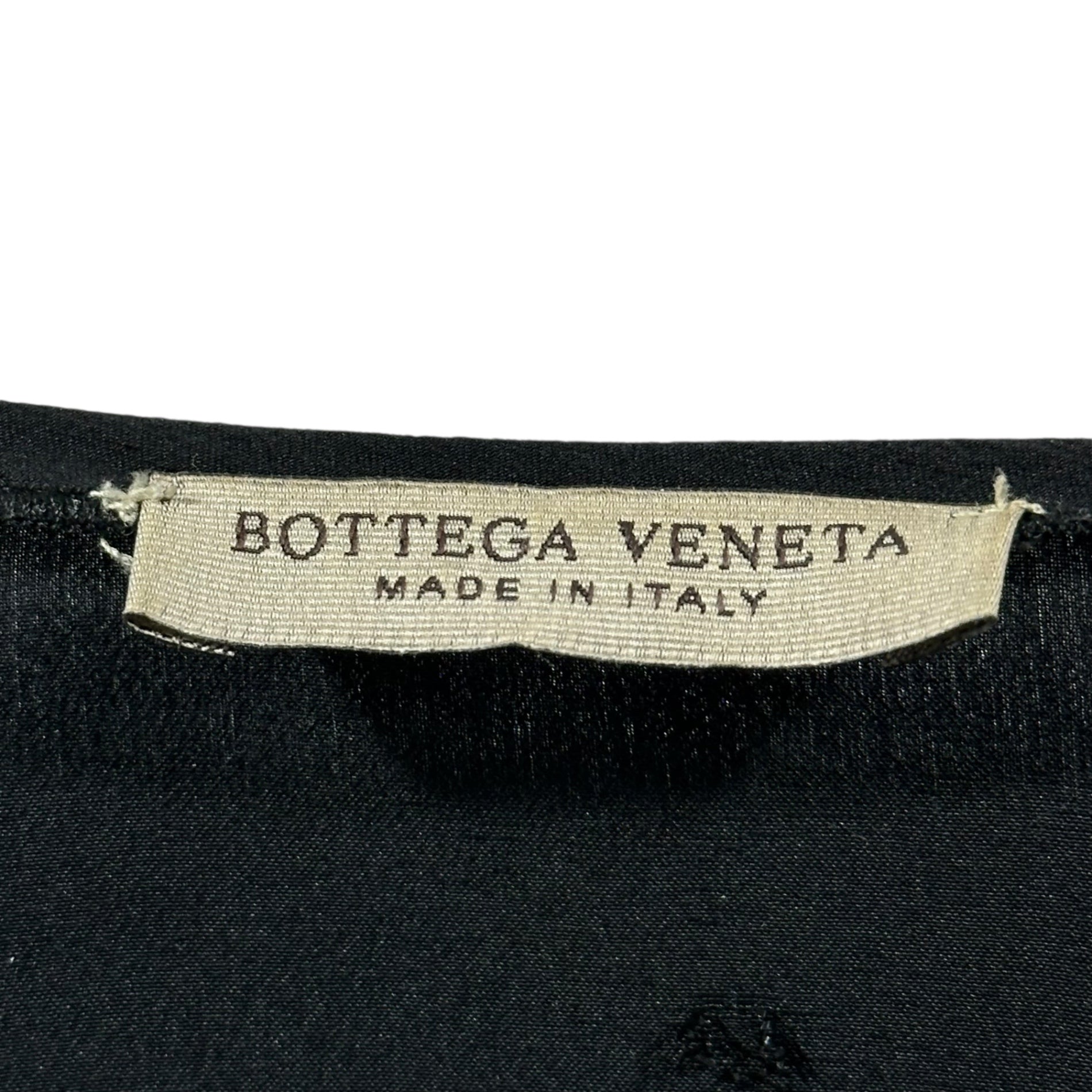 BOTTEGA VENETA(ボッテガヴェネタ) Wide glittery dotted L/S blouse with front embellishment フロント 装飾 ワイド ラメ ドット 長袖 ブラウス 405097 42 ブラック