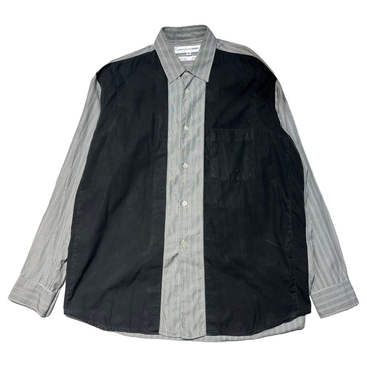COMME des GARCONS SHIRT(コムデギャルソンシャツ) 90's ~ 00'S Switchable striped shirt 切替ストライプシャツ M グレー 90年代 フランス製