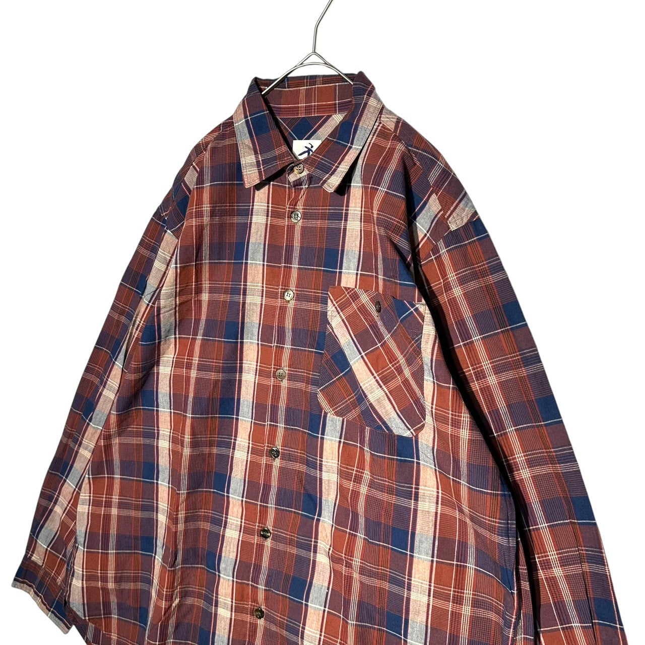 HAI SPORTING GEAR ISSEY MIYAKE(ハイスポルティングギア イッセイミヤケ) 80's Cotton Long Sleeve Check Shirt 80年代 コットン 長袖 チェック シャツ M レッド×ネイビー