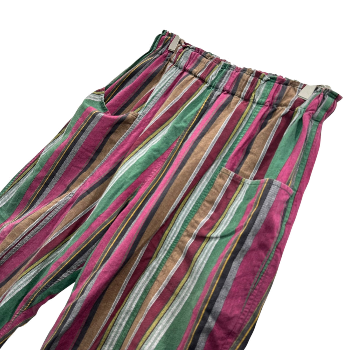 South2 West8 S2W8(サウス2ウエスト8) 2025SS ARMY STRING PANT - MULTI STRIPE アーミー ストリング パンツ マルチ ストライプ QV624 S ピンク×グリーン