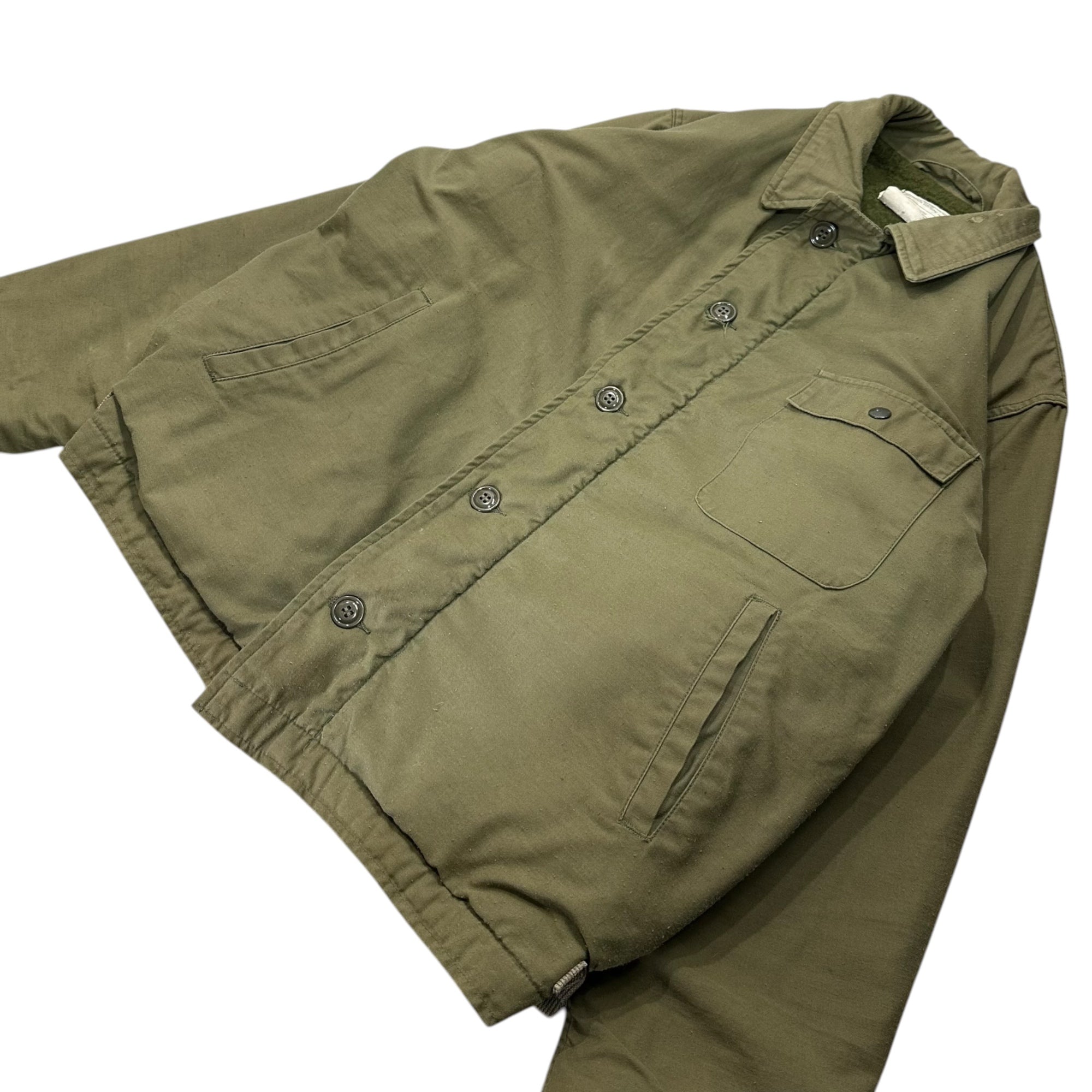 MFG(エムエフジー) 80's US NAVY A-2 Cold Weather Permeable Jacket Type I デッキ ジャケット 414-01-45-81 42-44 カーキ 80年代 民間用 ヴィンテージ ミリタリー