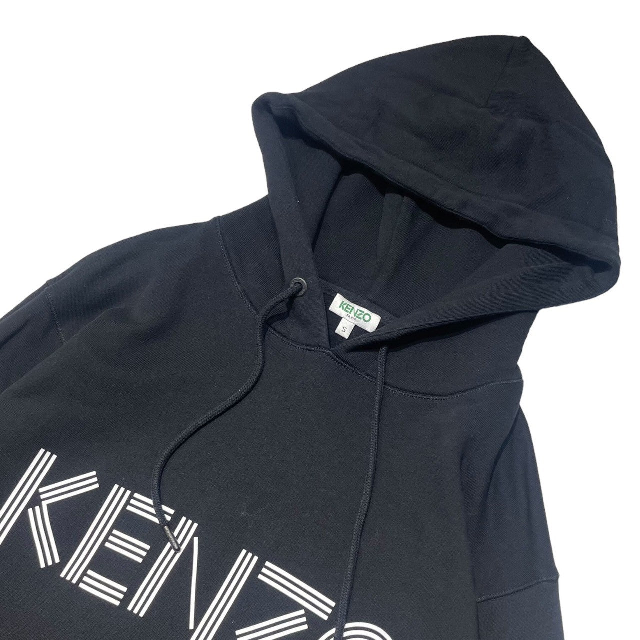 KENZO(ケンゾー) lace sleeve pullover hoodie レーススリーブ プルオーバー パーカー ブラック ワンピース