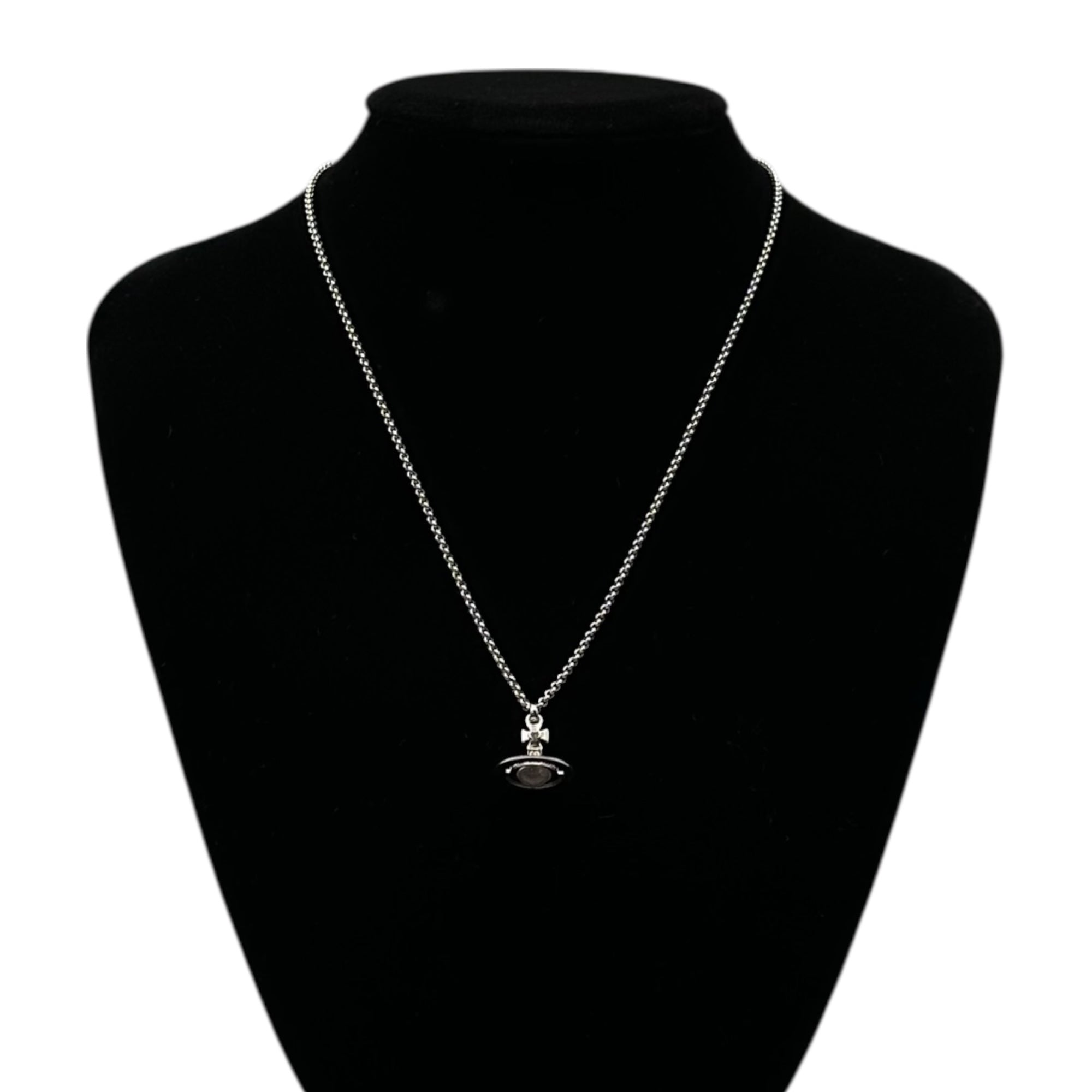 Vivienne Westwood(ヴィヴィアンウエストウッド) NEW PETITE ORB NECKLACE ライトストーン オーブ ロゴ ネックレス 12-05-9999140-32 シルバー 箱、購入証明書付