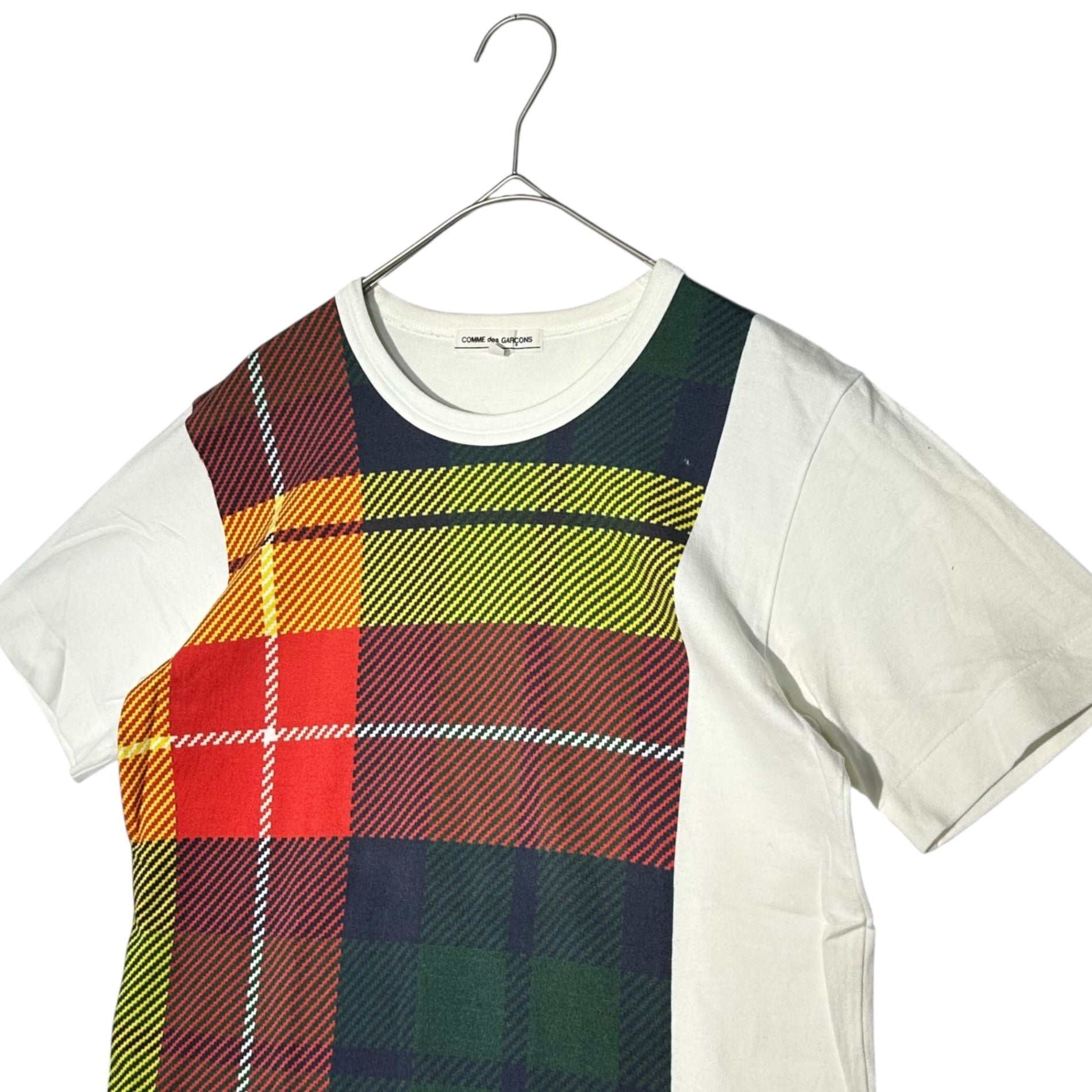 COMME des GARCONS(コムデギャルソン) 08AW Tartan Check Print S/S T-Shirt タータン チェック プリント 半袖 Tシャツ OB-T026 M ホワイト AD2008