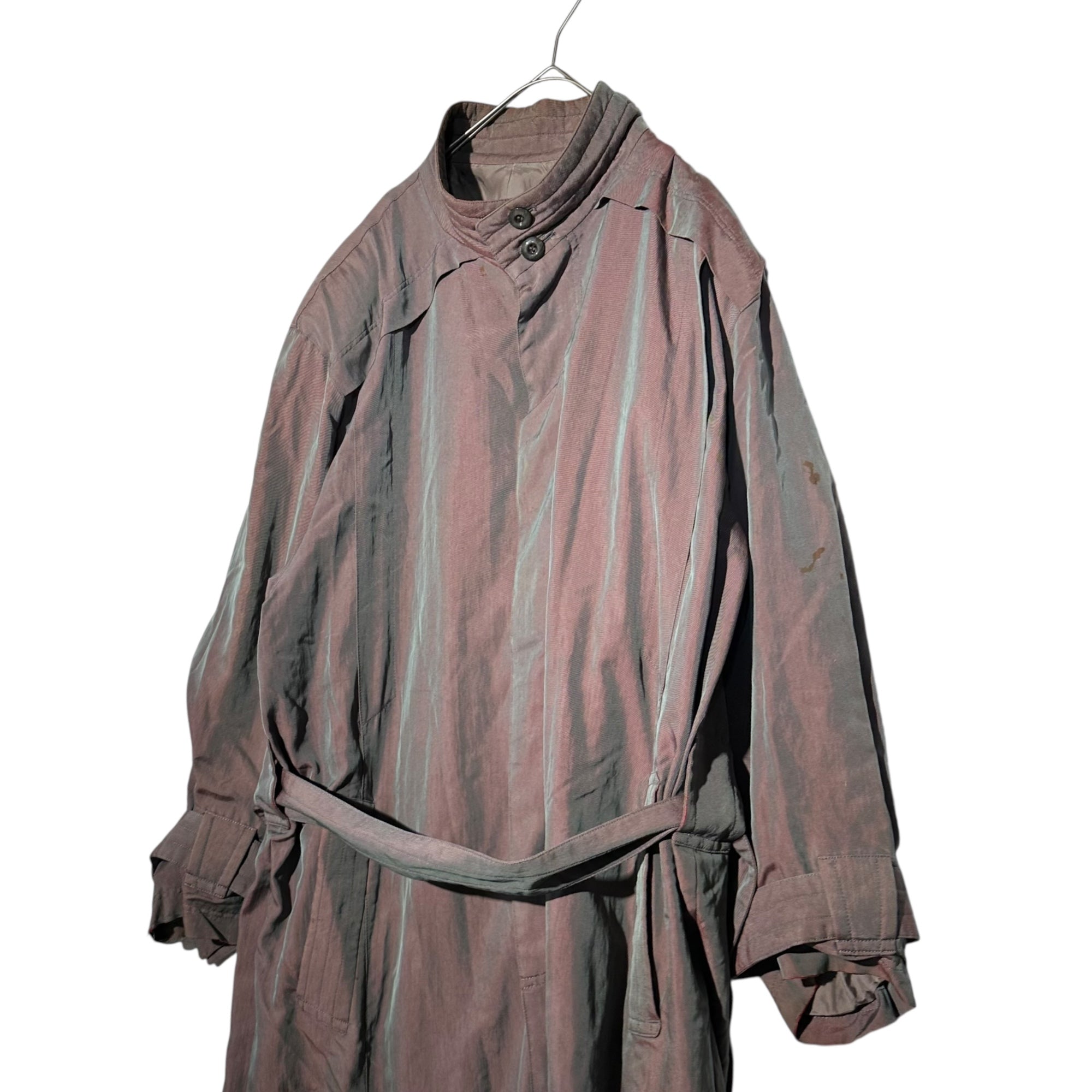 DOMON EX(ドモン イーエックス) 90's Long Trench Coat in Iridescent Colors 玉虫カラー ロング トレンチ コート パープル系