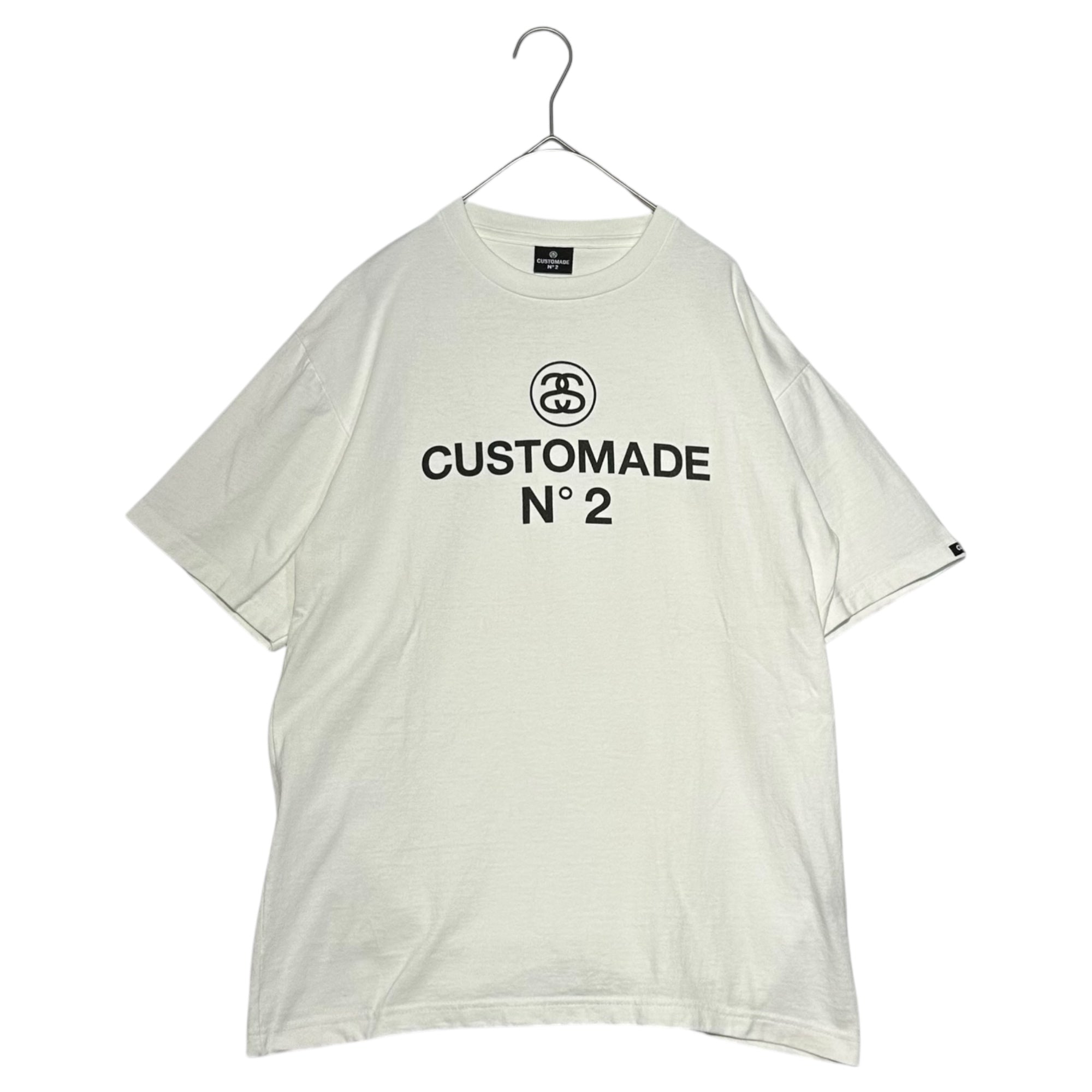 STUSSY(ステューシー) 00's USA made "CUSTOMADE №2" LOGO TEE カスタムメイド ロゴ Tシャツ 表記無(M程度) ホワイト CM LABLCNCPT