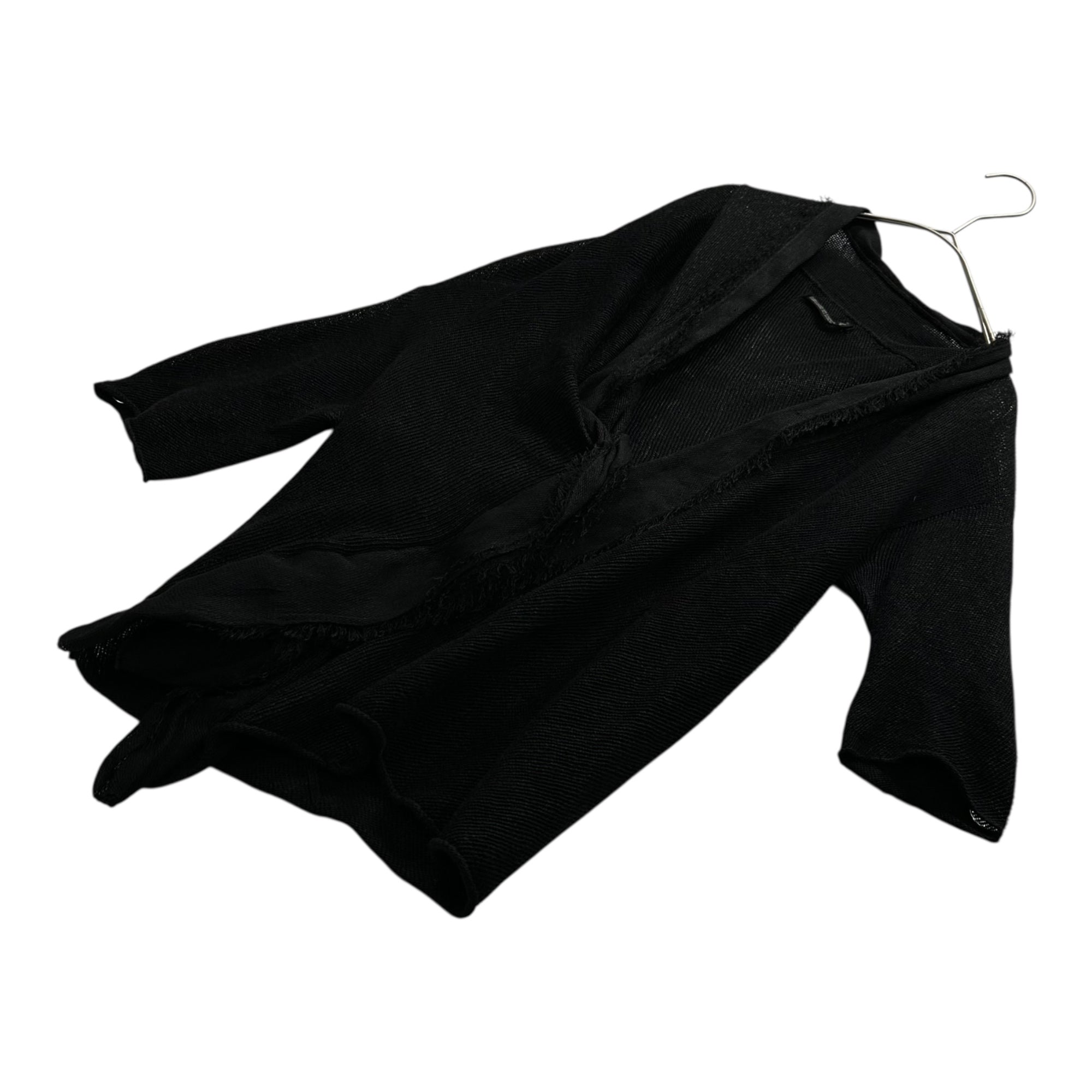 Y's(ワイズ) Paper Yarn Cut-Off Distorted Knit Top ペーパーヤーン 断ち切り 変形 カットソー YX-K36-870 3(L程度) ブラック