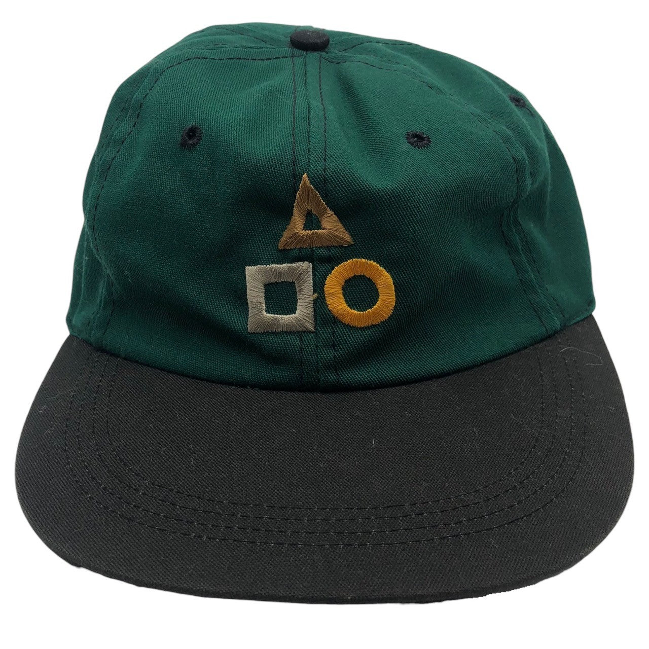 VINTAGE(ヴィンテージ) 90's "plain geometry" ヴィンテージ スナップバック キャップ グリーン×グリーン USA製 90年代