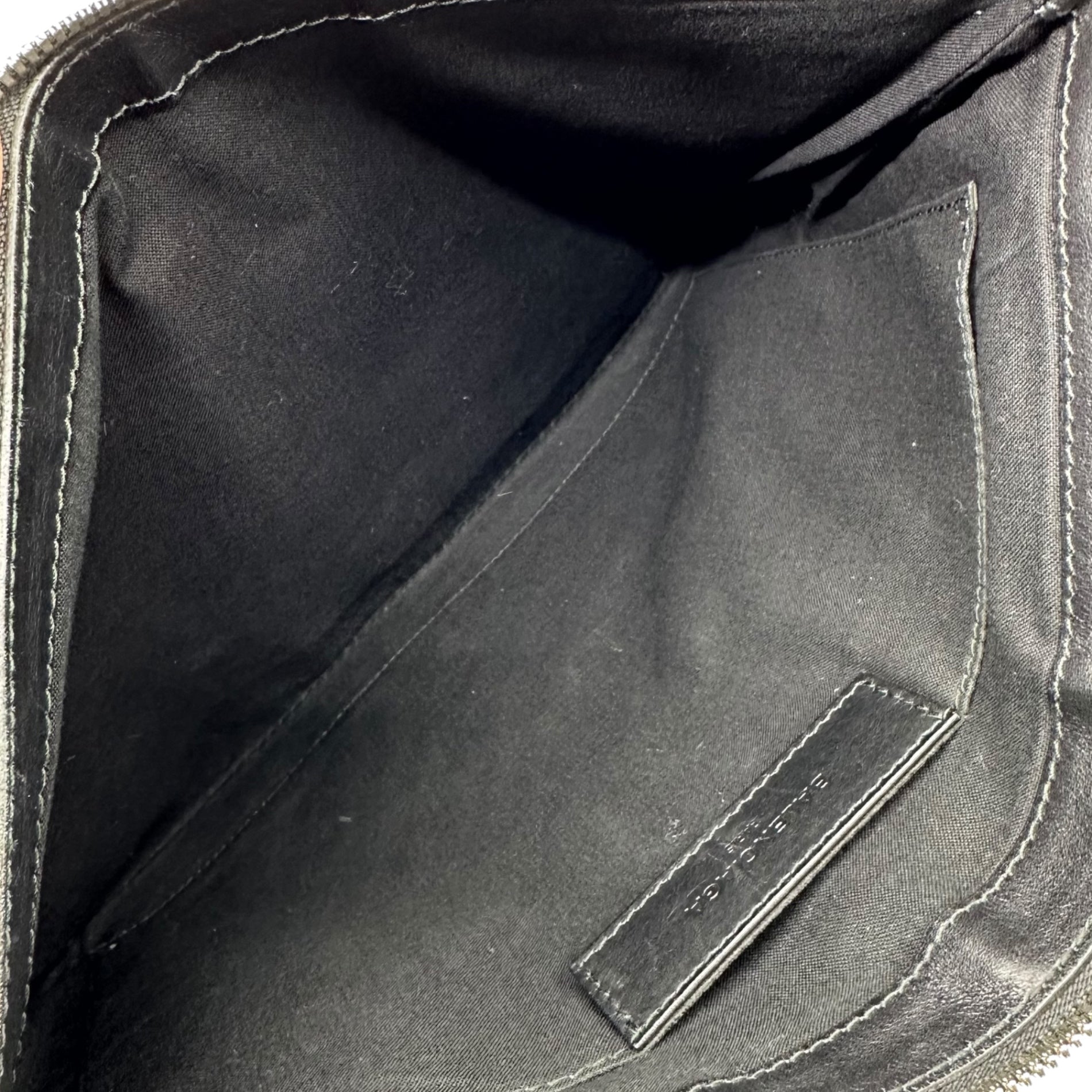 BALENCIAGA(バレンシアガ) Leather switching canvas clutch bag レザー 切替 キャンバス クラッチ バッグ 420407・1080・C・538735 FREE アイボリー×ブラック