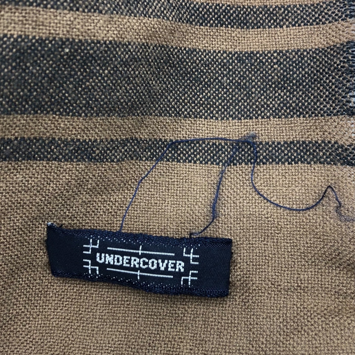 UNDERCOVER(アンダーカバー) ダイヤボーン柄アフガンストール ブラウン×ネイビー DAVF期 (DECORATED ARMED VOLUNTARY FORCES)"期
