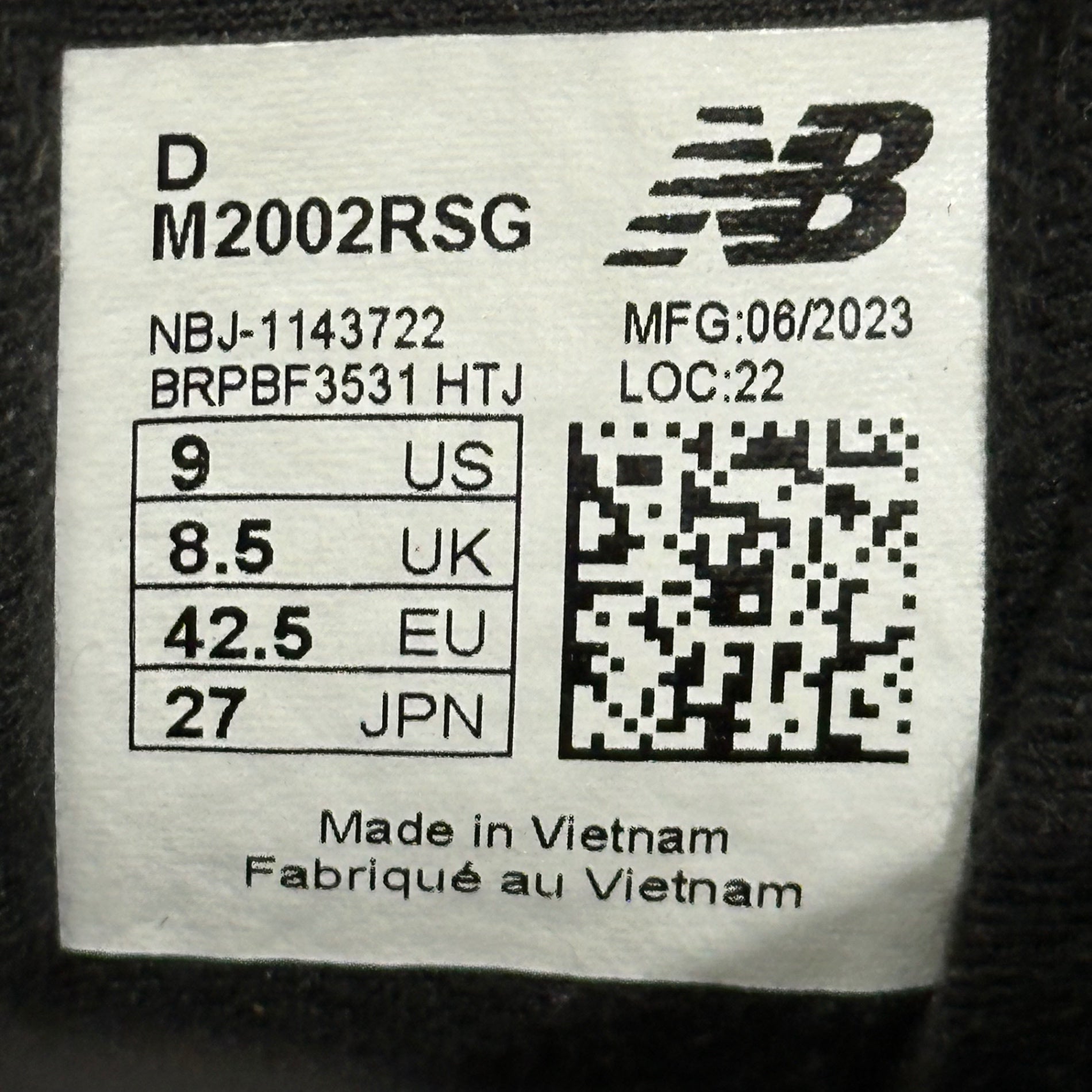 NEW BALANCE(ニューバランス) M2002RSG M2002RSG 27cm ライトグレー×ブラック