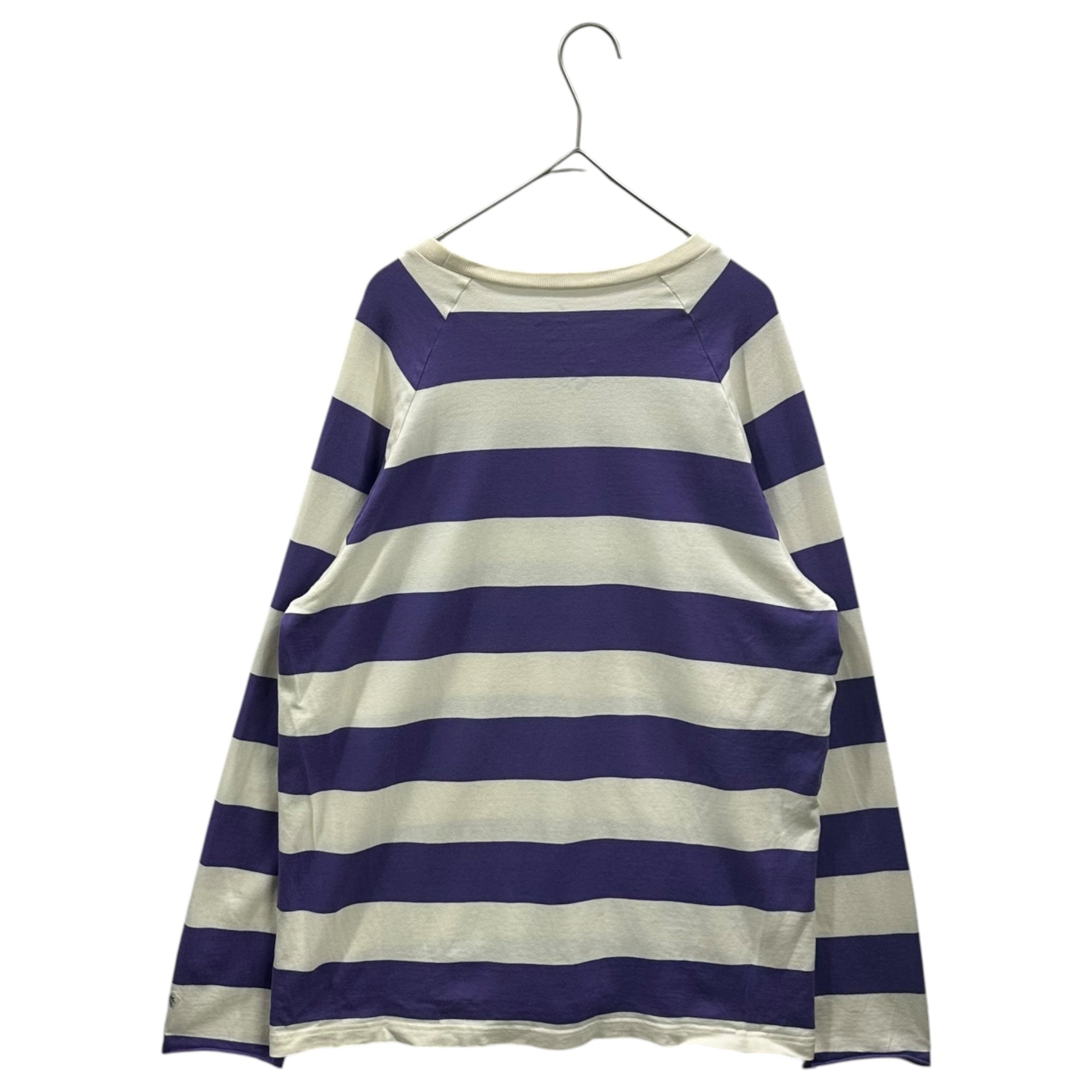 ELECTRIC COTTAGE(エレクトリックコテージ) 2002AW Striped L/S T-shirt ボーダー 長袖 Tシャツ M パープル×ホワイト 00's カットソー