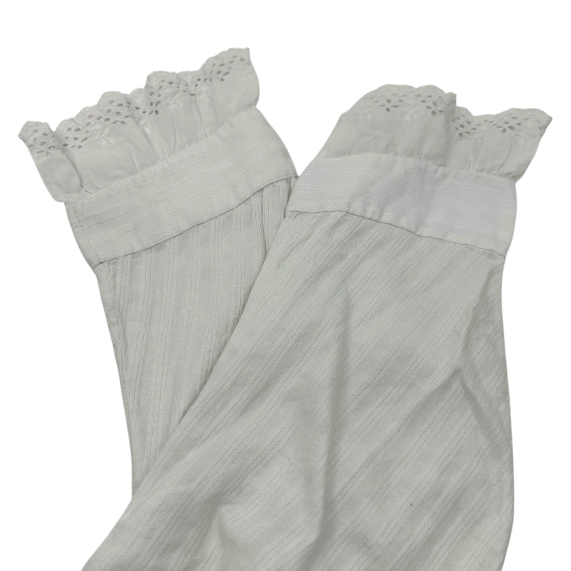 Euro vintage(ヨーロッパヴィンテージ) Vintage Cutwork Lace Long Sleeve Stripe Blouse ヴィンテージ カットワーク レース 長袖 ストライプ ブラウス FREE ホワイト 裾にネーム刺繍有