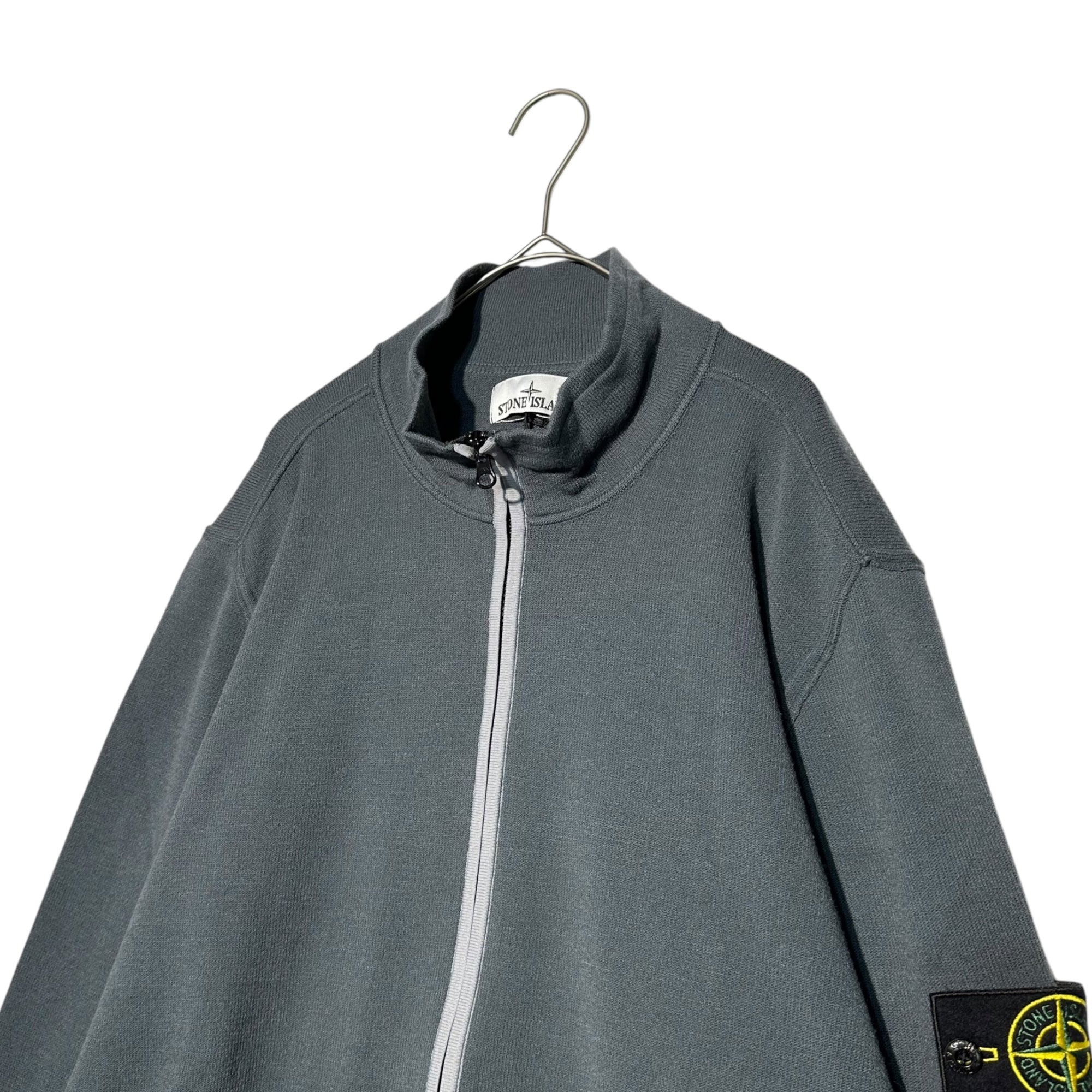 STONE ISLAND(ストーンアイランド) 23AW Compass-Patch High-Neck Zipped Cardigan Jacket ドライバーズ ニット 7915503A1 XXL グレー ニット ブルゾン カーディガン ジャケット