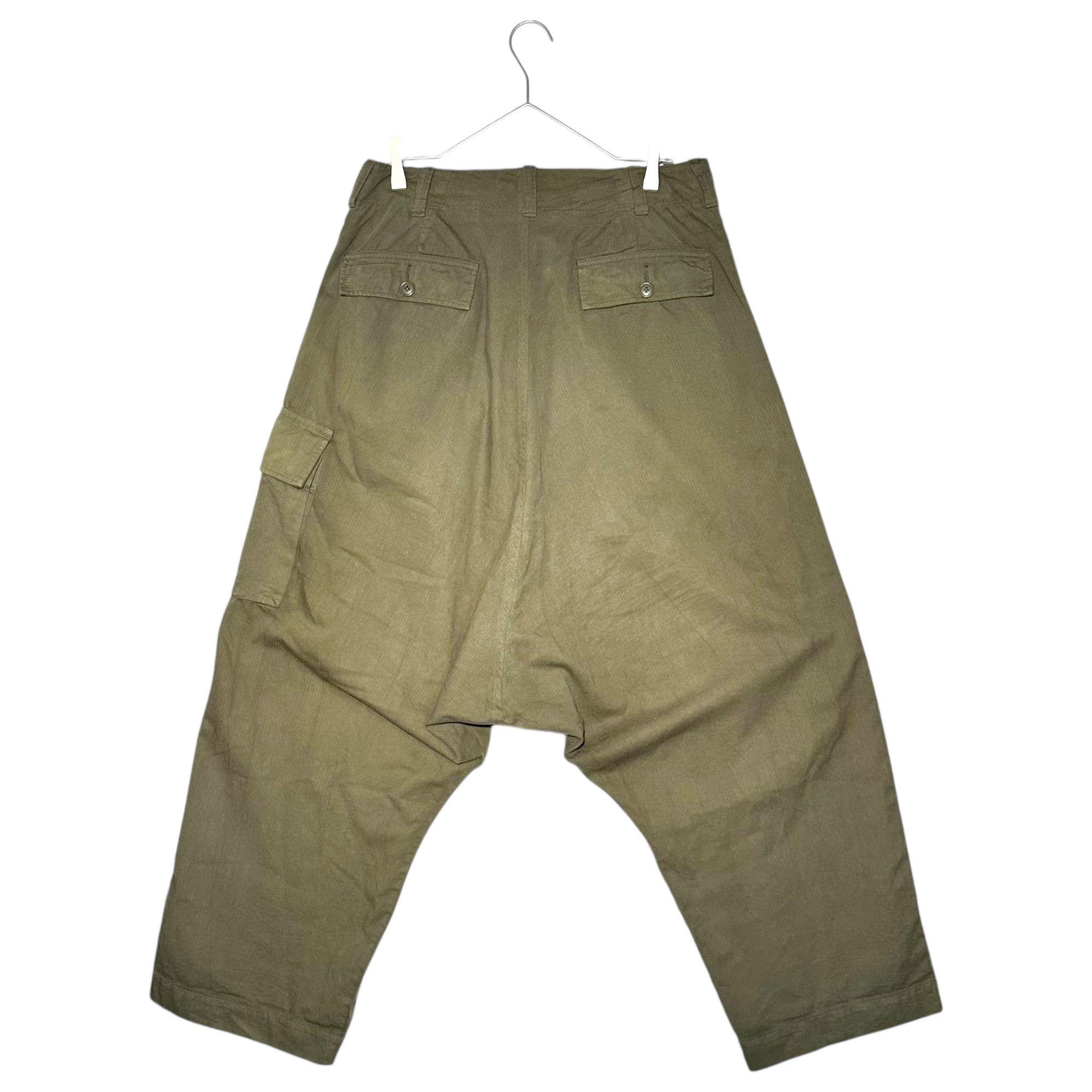 YOHJI YAMAMOTO POUR HOMME(ヨウジヤマモトプールオム) Cotton linen wide sarouel cargo pants コットン リネン ワイド サルエル カーゴパンツ HO-P55-057 3(L程度) カーキ