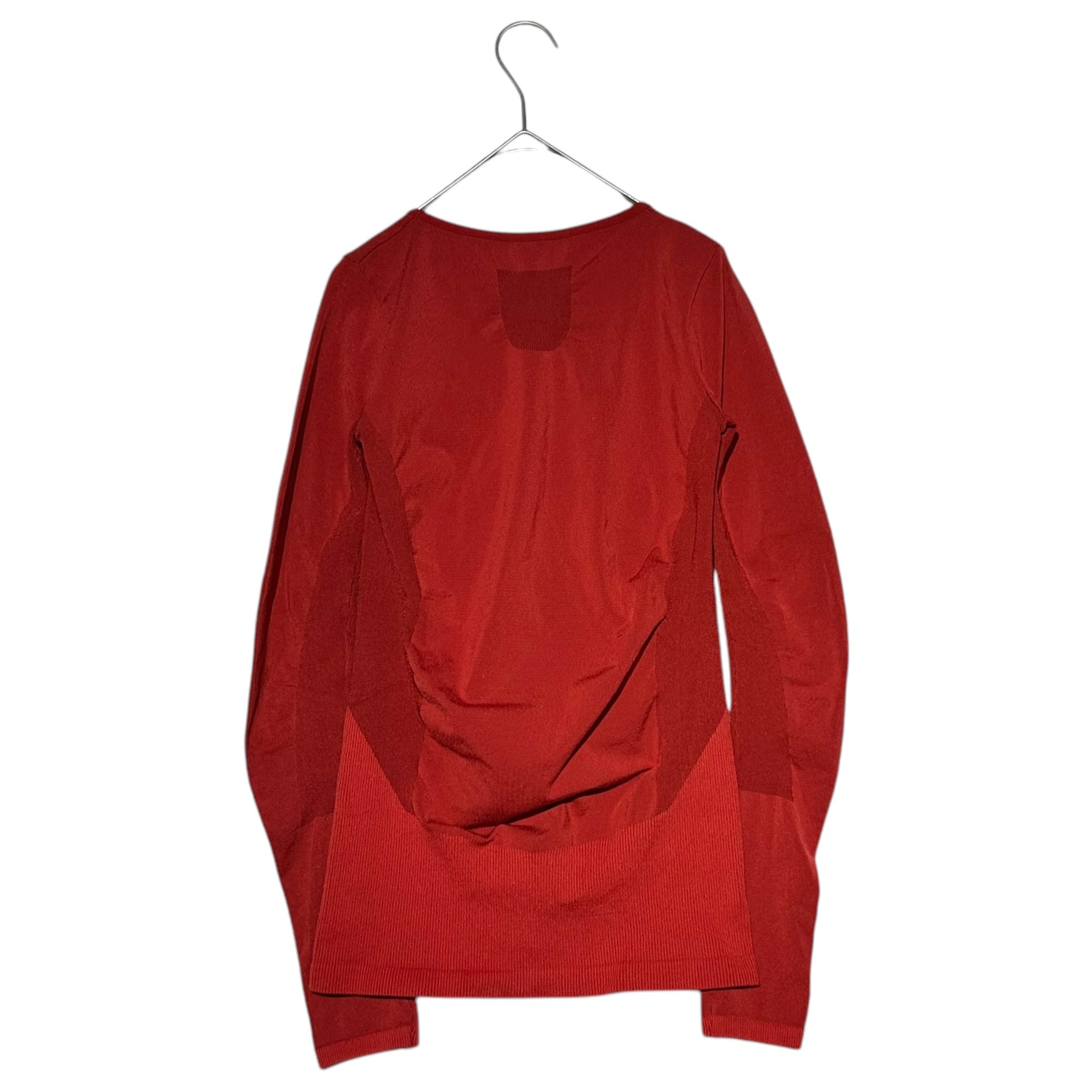 MARITHE FRANCOIS GIRBAUD(マリテフランソワジルボー) 00's Stretch long-sleeved cut and sewn ストレッチ 長袖 カットソー F7-6096 M レッド