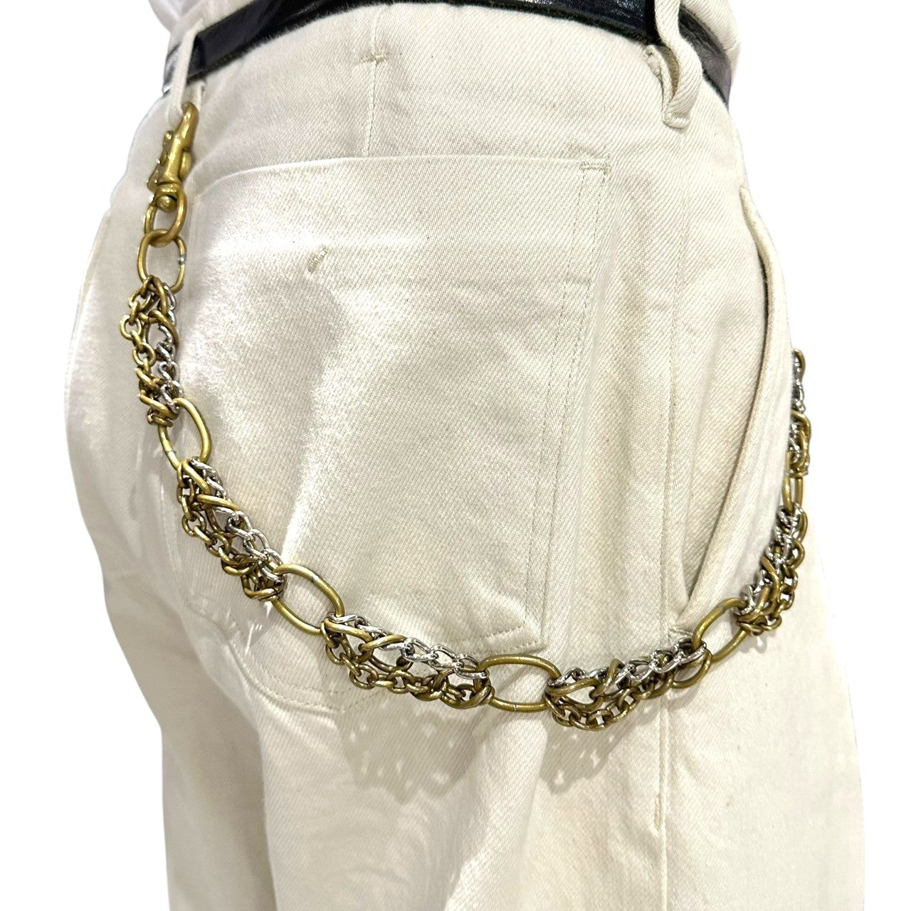 COMME des GARCONS(コムデギャルソン) 00's Brass Irregular-Shaped Ring Wallet Chain 真鍮 異形状リング ウォレット チェーン ゴールド×シルバー