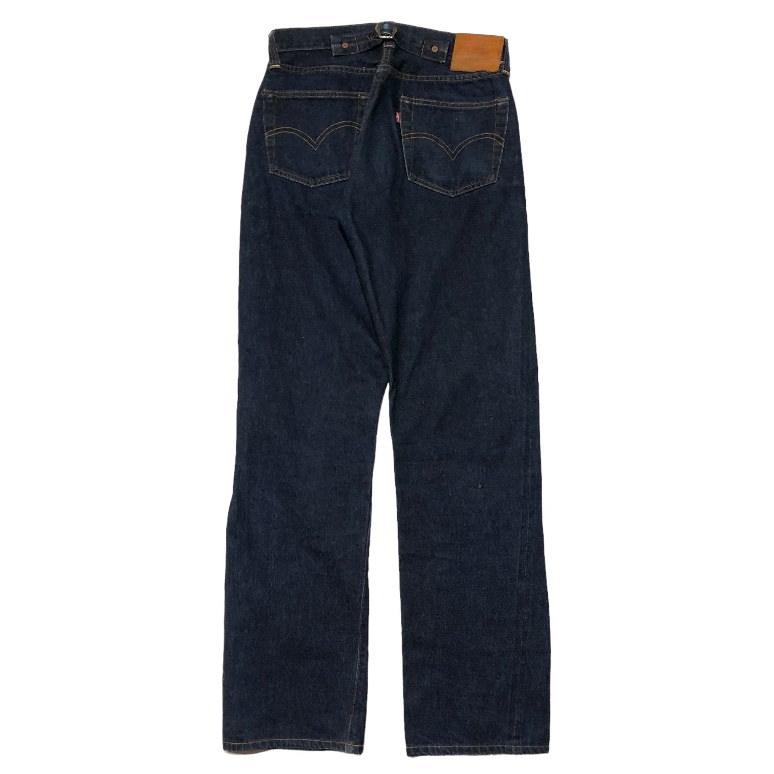 Levi's(リーバイス) 90's 201XX straight denim pants ヴィンテージ セルビッチ ストレート デニム パンツ ジーンズ 201-0003 W34 インディゴ 濃紺 裏ボタン555 バレンシア工場製 USA製 赤耳