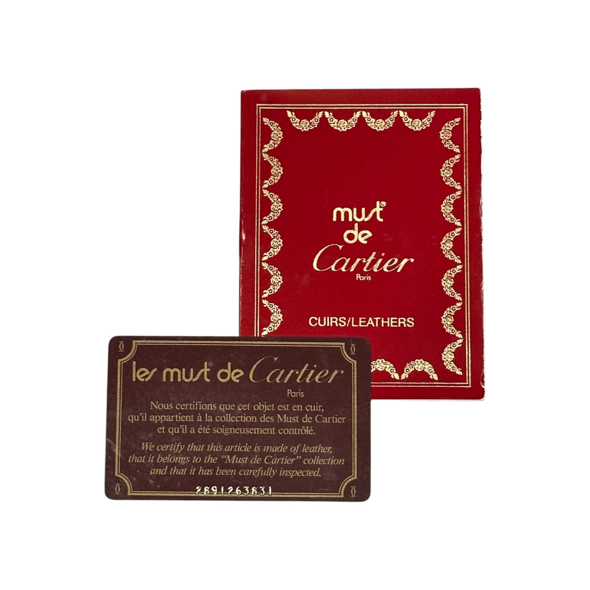 Cartier(カルティエ) Must de Cartier Handbag マストライン ハンド バッグ ボルドー